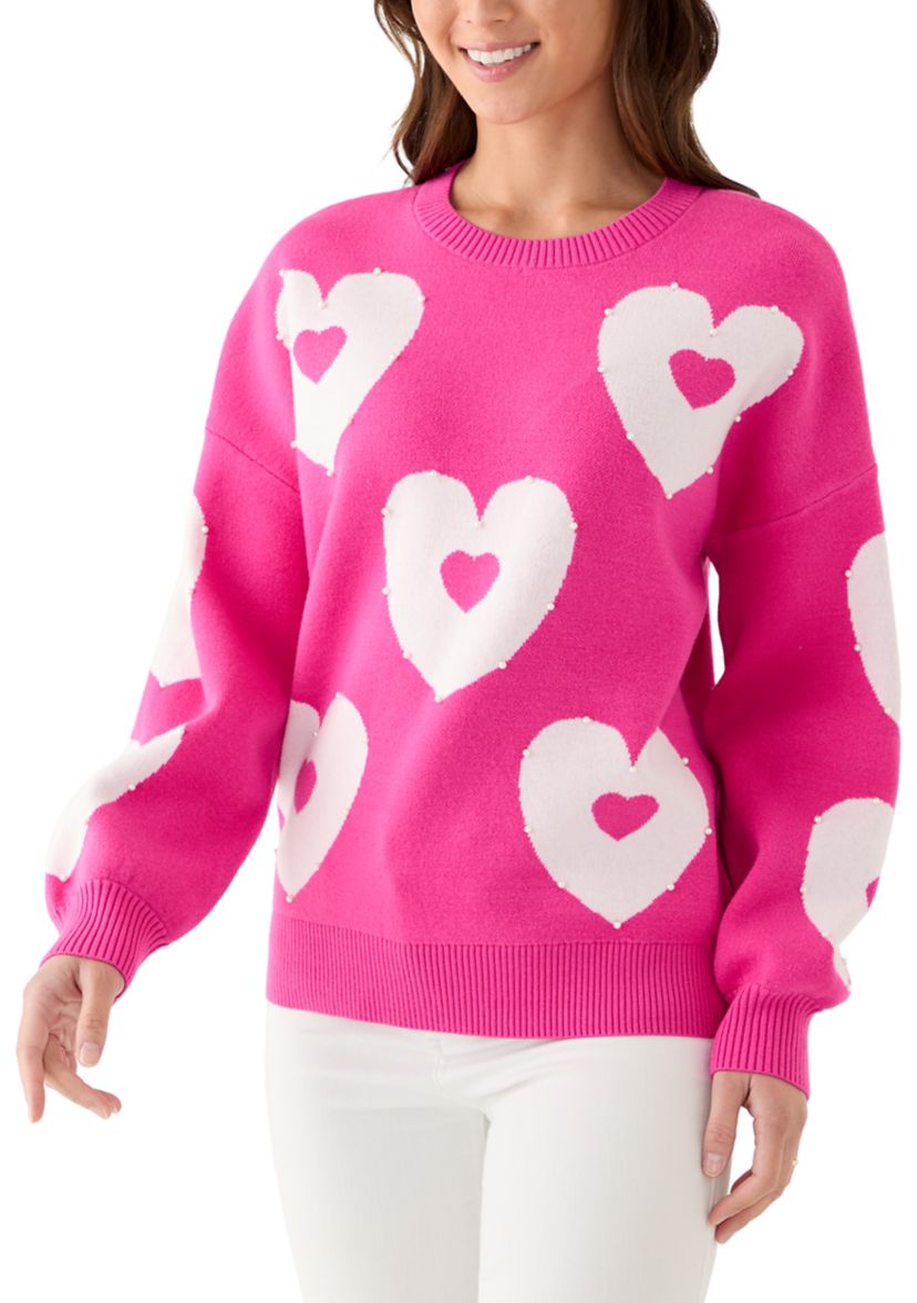 Petite Pearl Heart Sweater