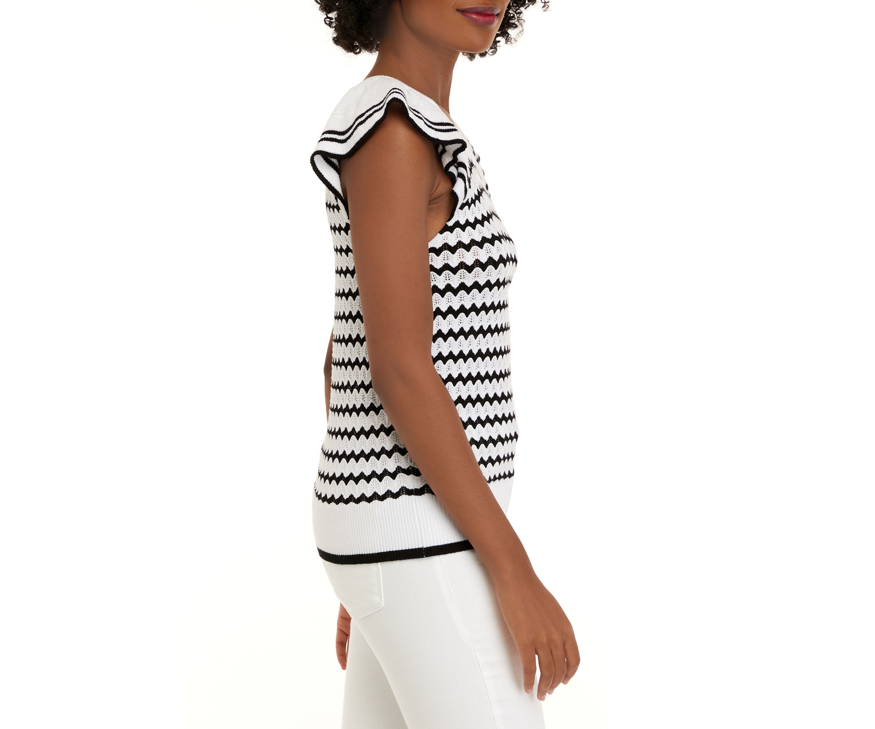 Womens Ruffle Sweater