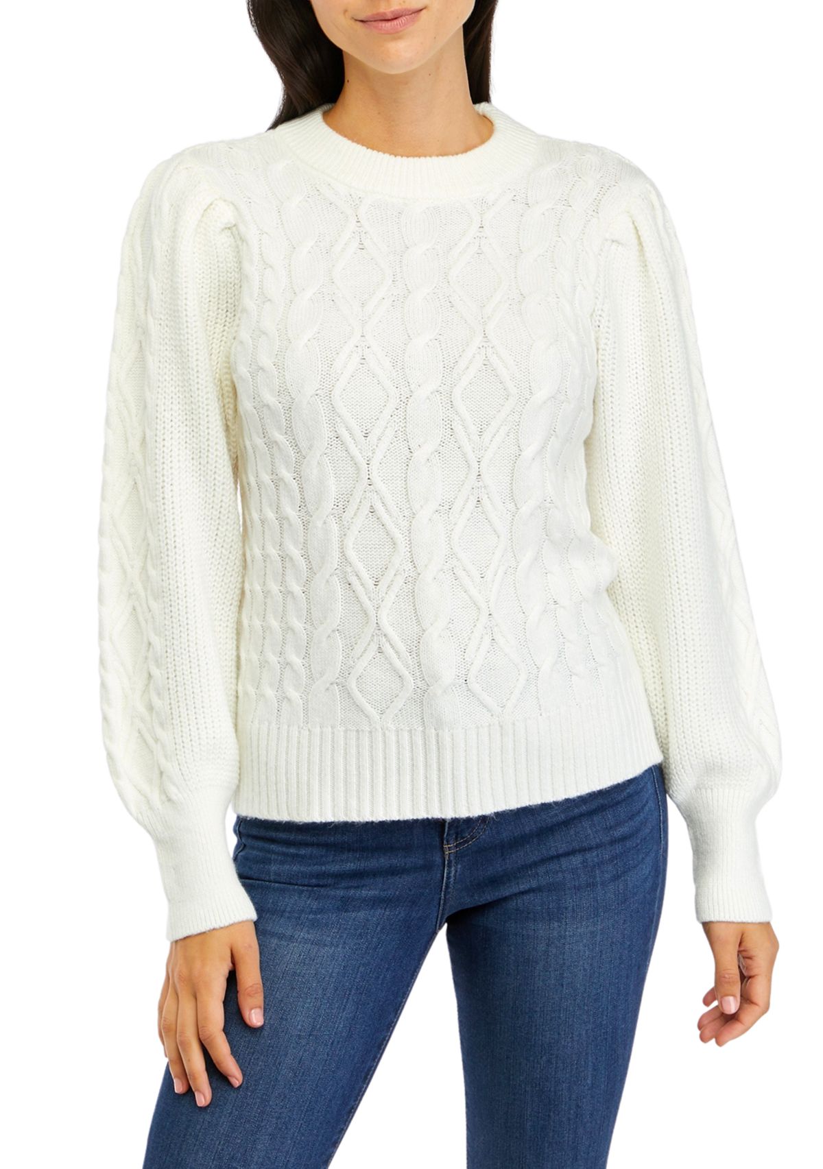 Womens Essential Cable Knit Sweater