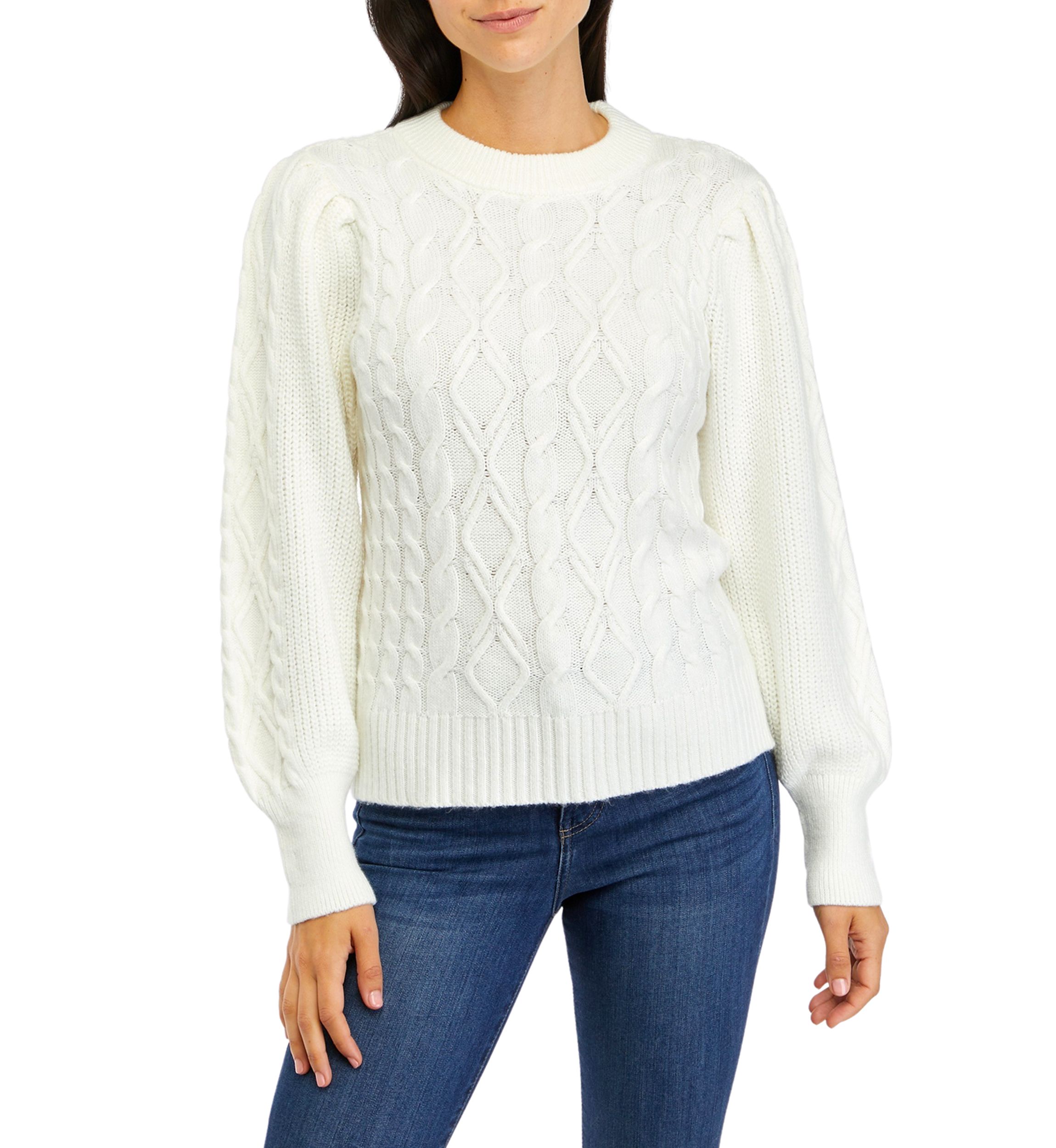 Womens Essential Cable Knit Sweater