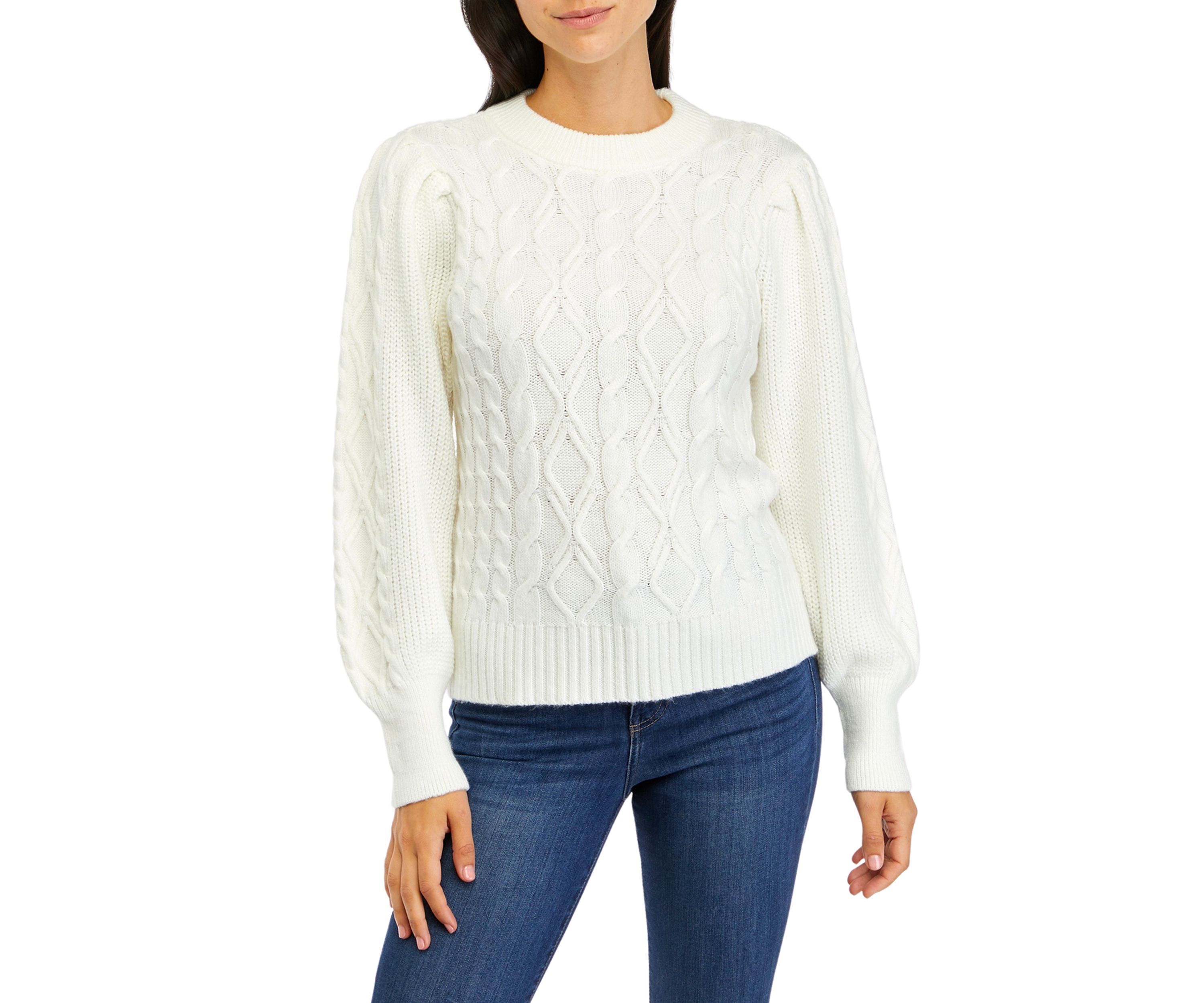 Womens Essential Cable Knit Sweater