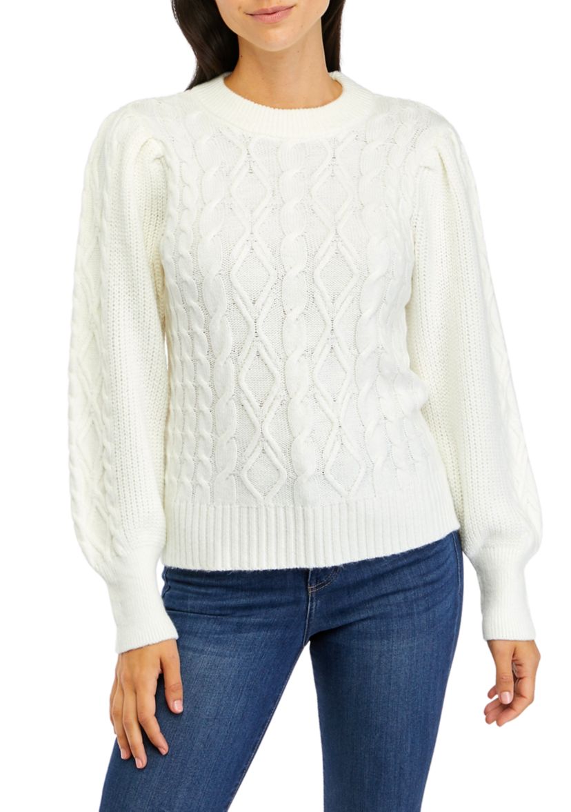 Womens Essential Cable Knit Sweater