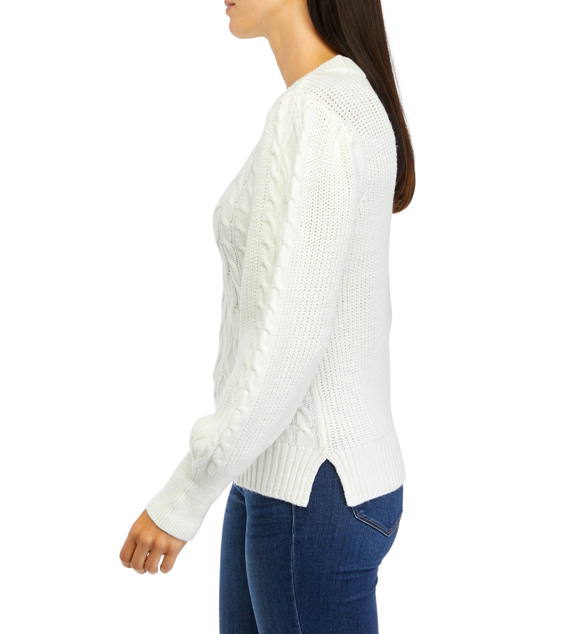 Womens Essential Cable Knit Sweater