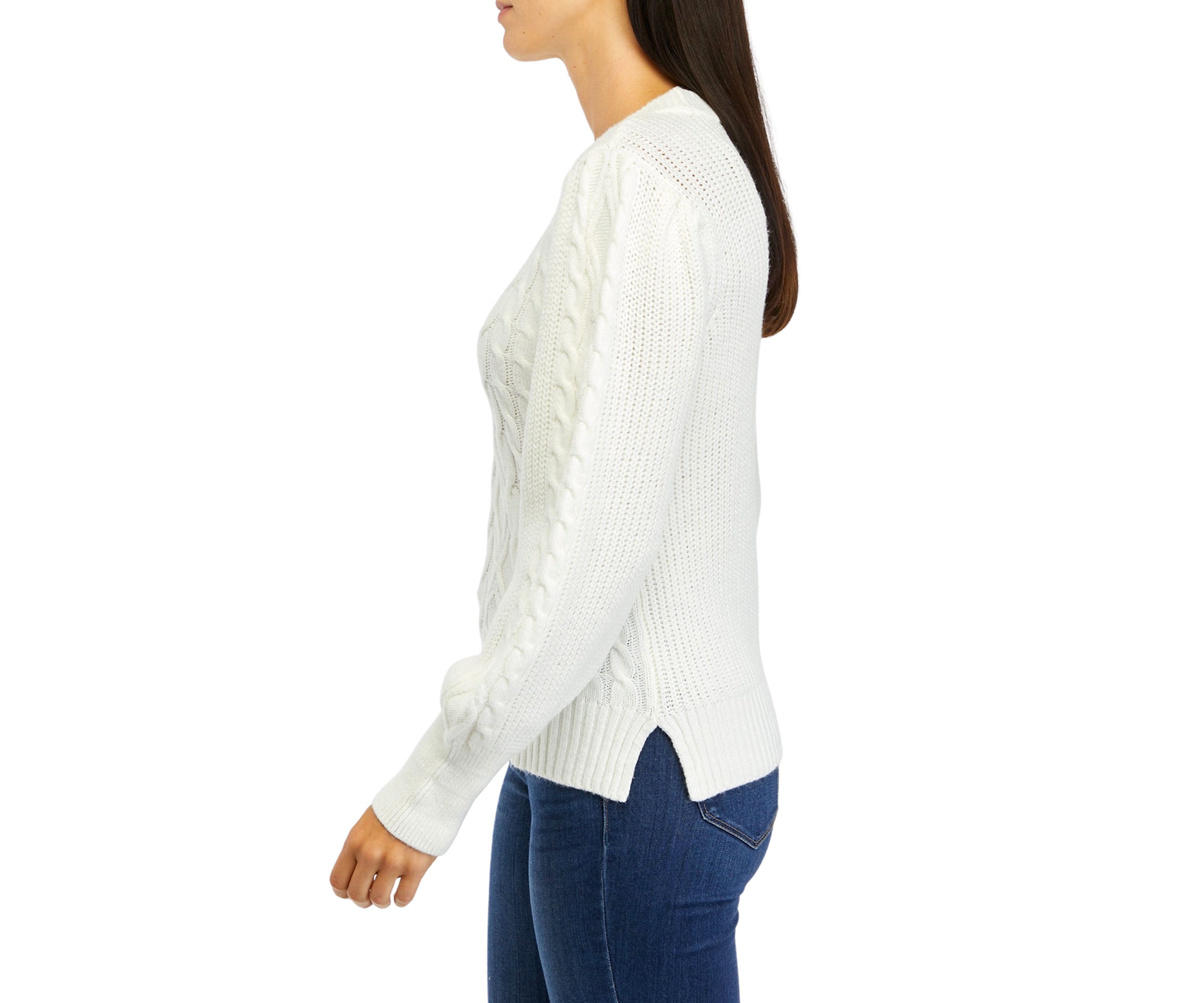 Womens Essential Cable Knit Sweater