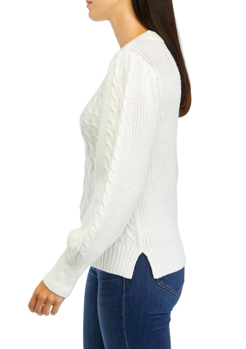 Womens Essential Cable Knit Sweater