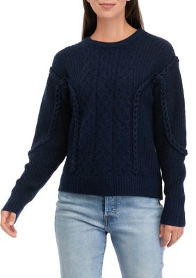 Crown & Ivy Women's Braided Cable Knit Sweater, Small