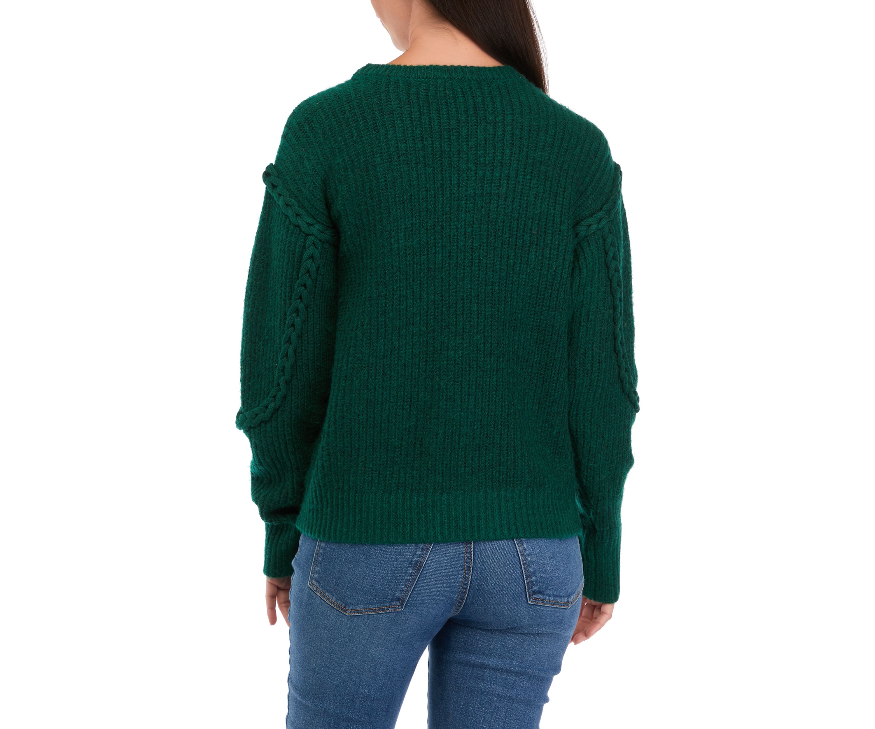 Womens Braided Cable Knit Sweater 