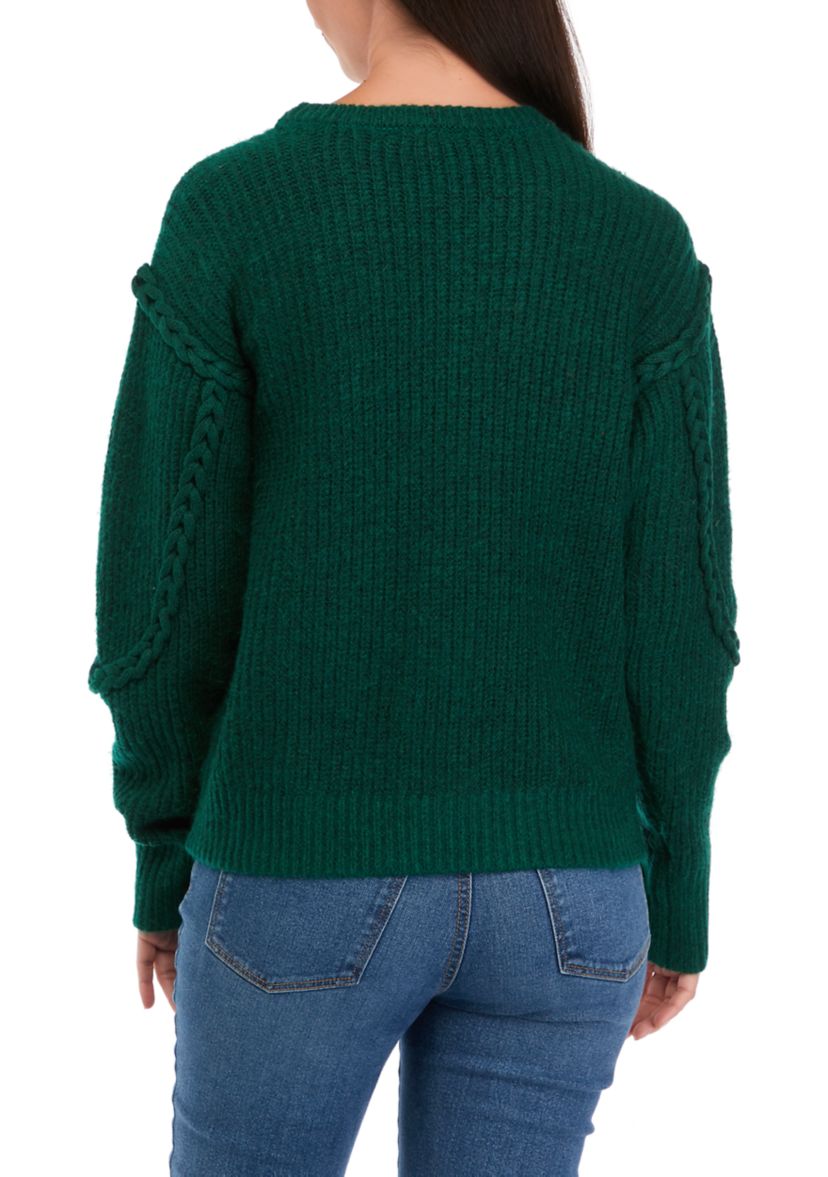Womens Braided Cable Knit Sweater 