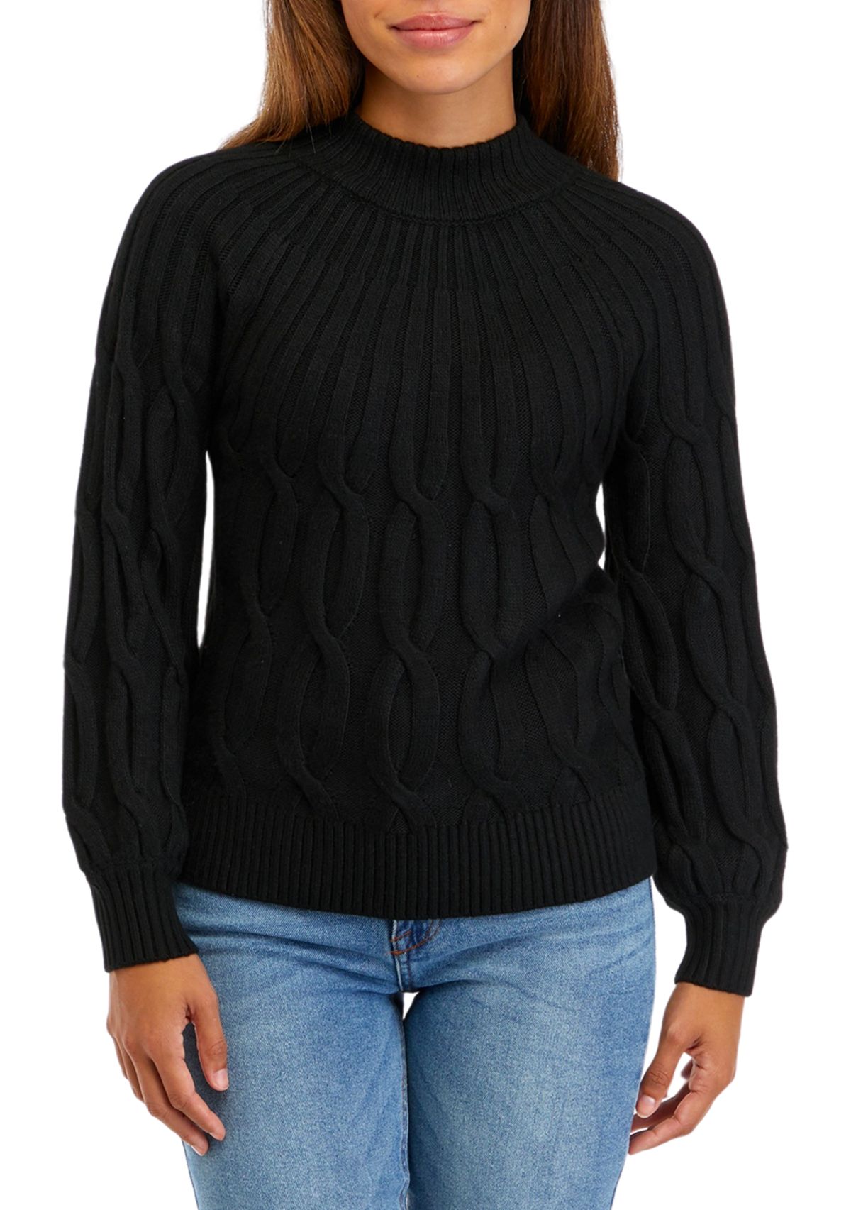 Petite Cascade Cable Knit Sweater