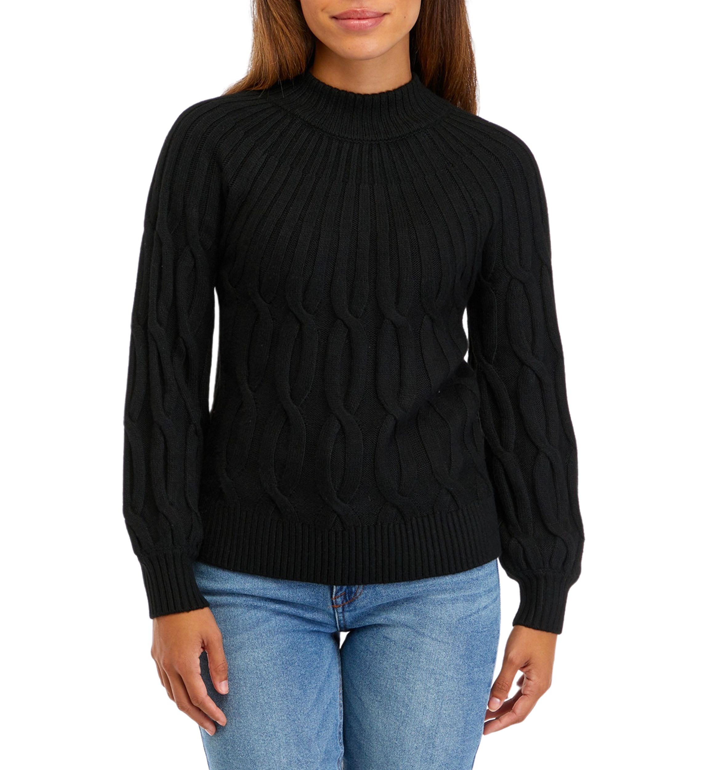 Petite Cascade Cable Knit Sweater