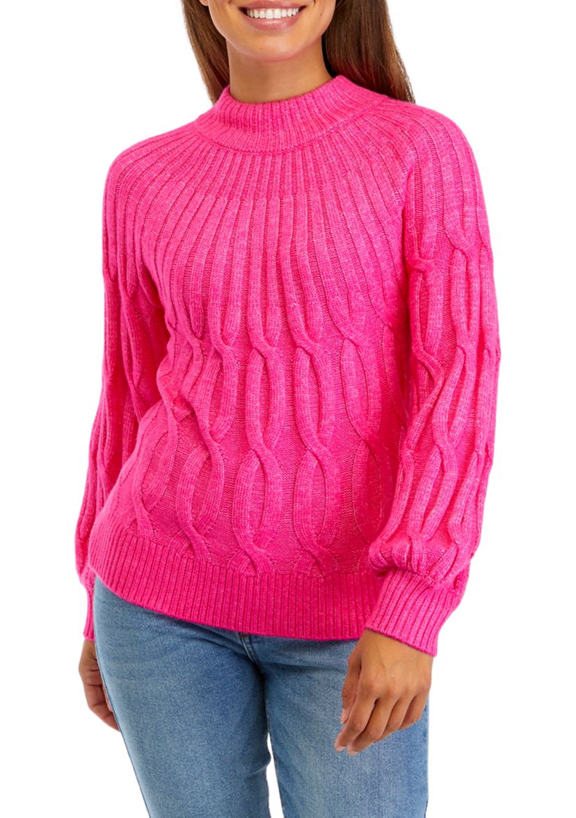 Petite Cascade Cable Knit Sweater
