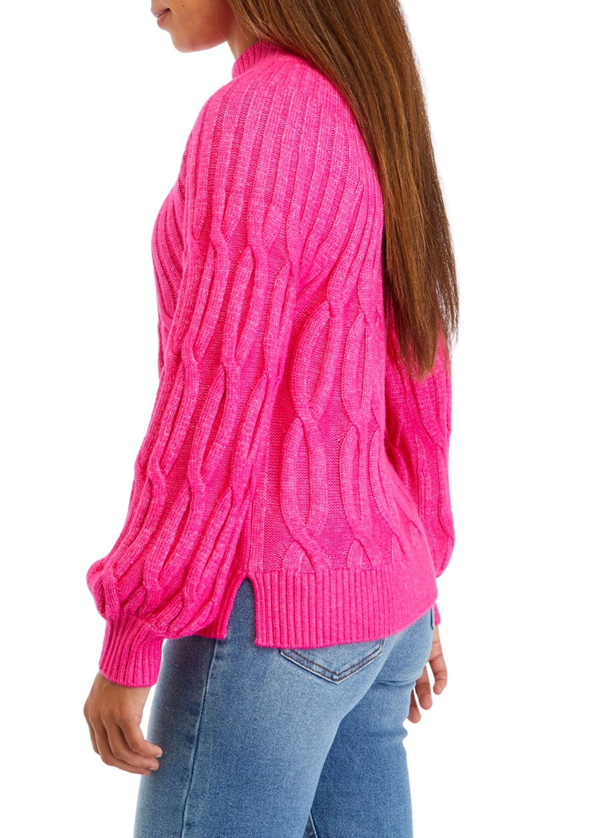 Petite Cascade Cable Knit Sweater