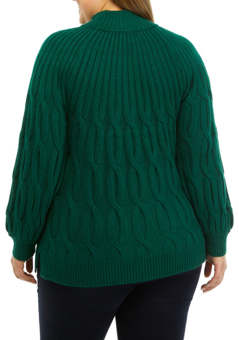 Plus Size Cascade Cable Knit Sweater