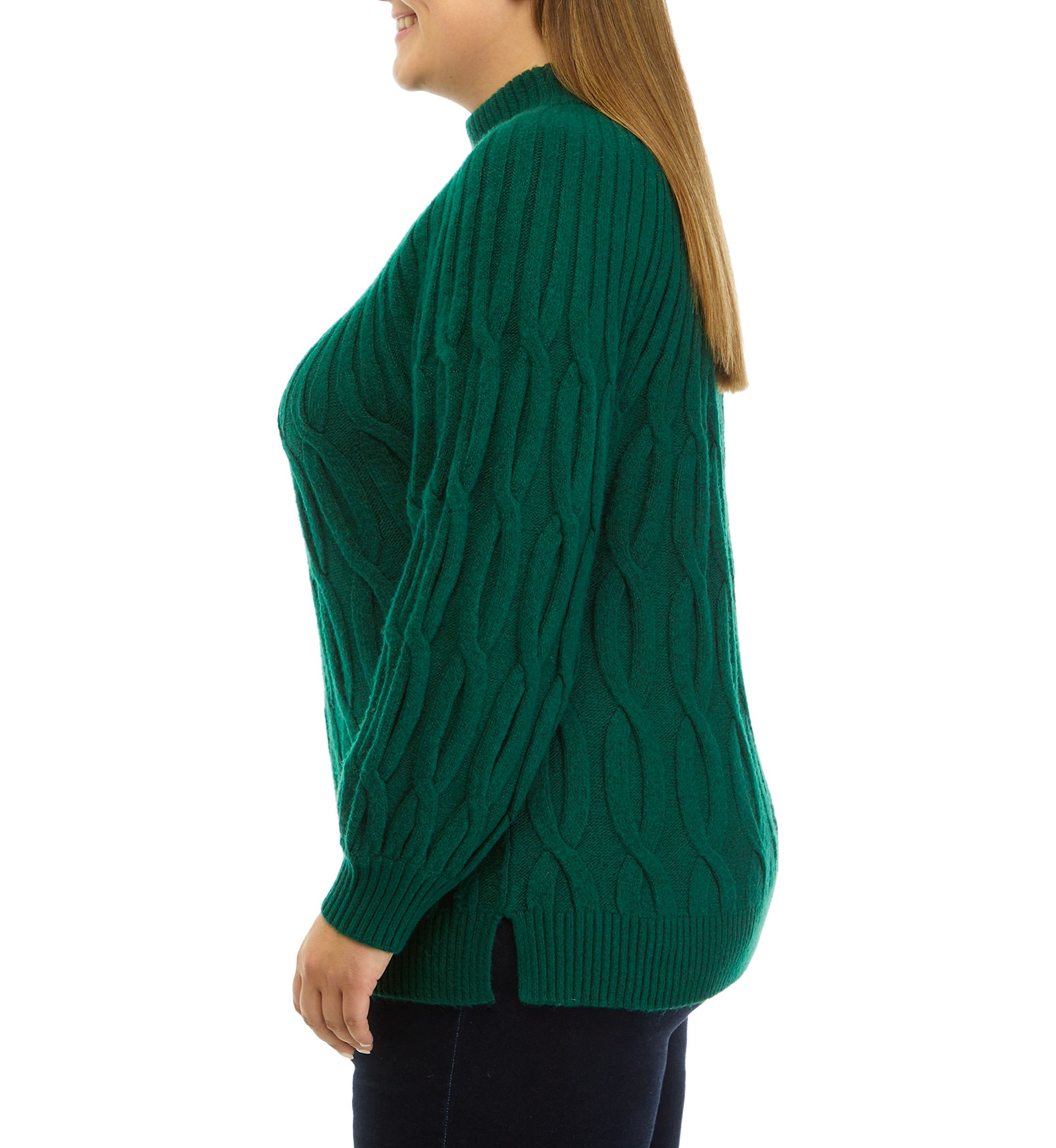 Plus Size Cascade Cable Knit Sweater