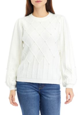 Women's Cable Knit Pearl Sweater