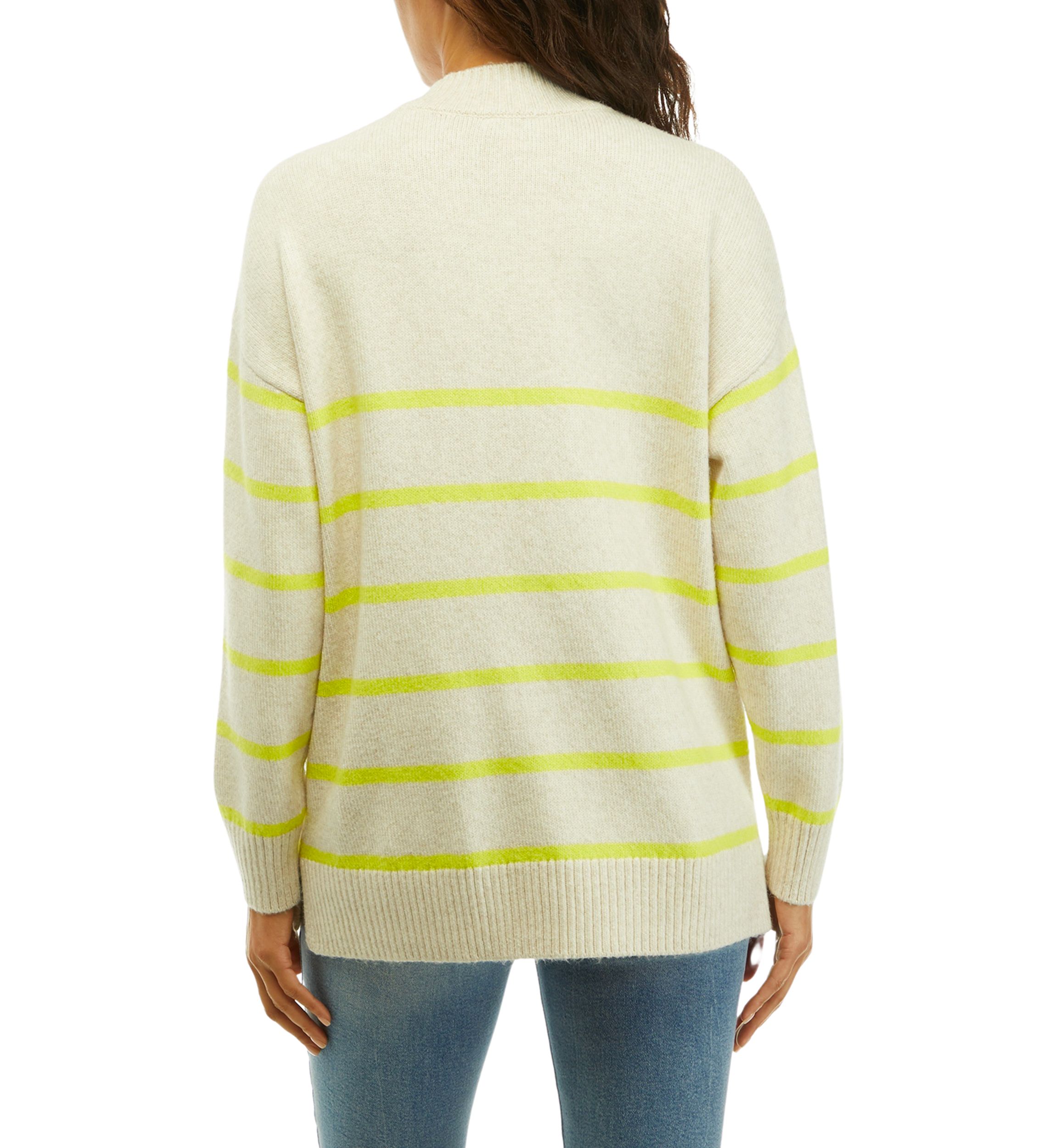 Mock Neck Cable Knit Tunic Sweater