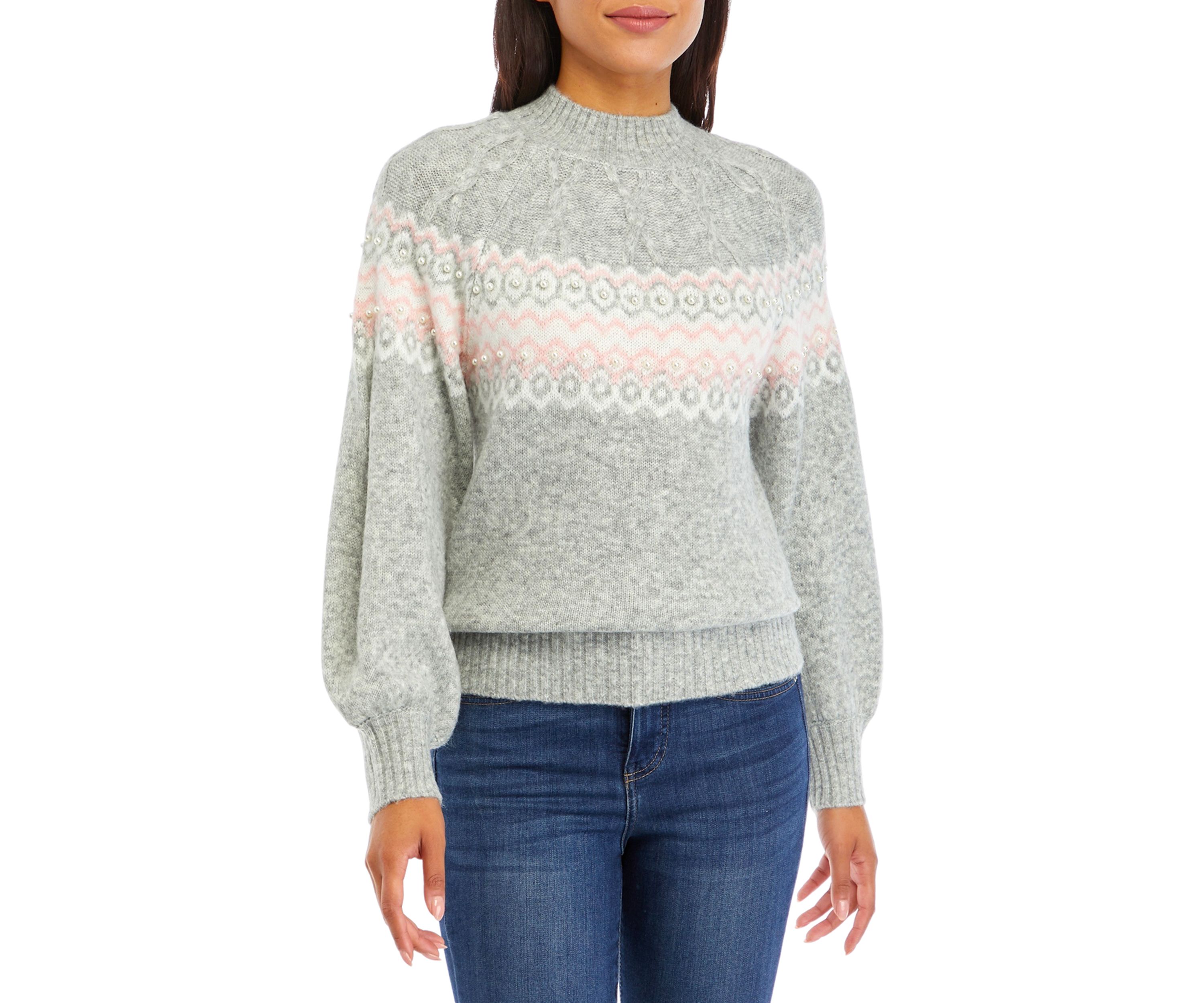 Womens Pearl Fairisle Sweater