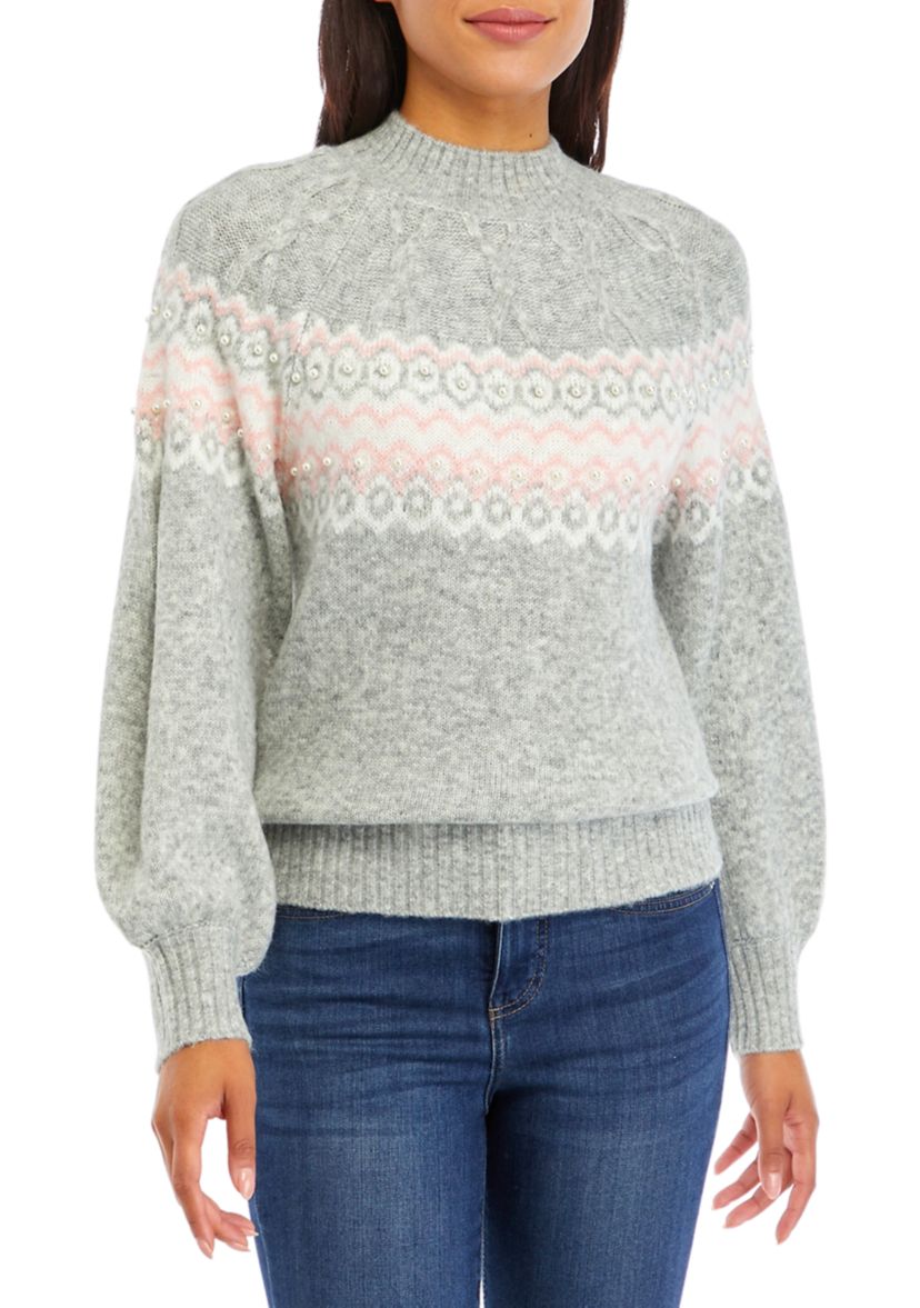 Womens Pearl Fairisle Sweater