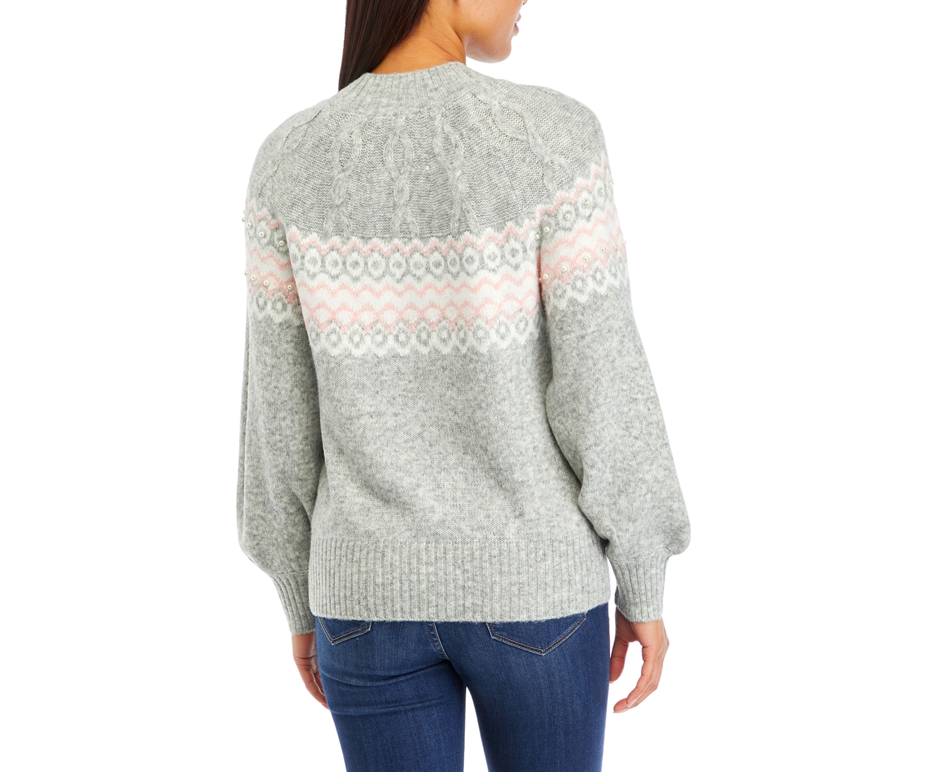 Womens Pearl Fairisle Sweater
