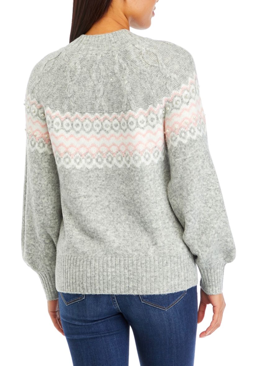 Womens Pearl Fairisle Sweater