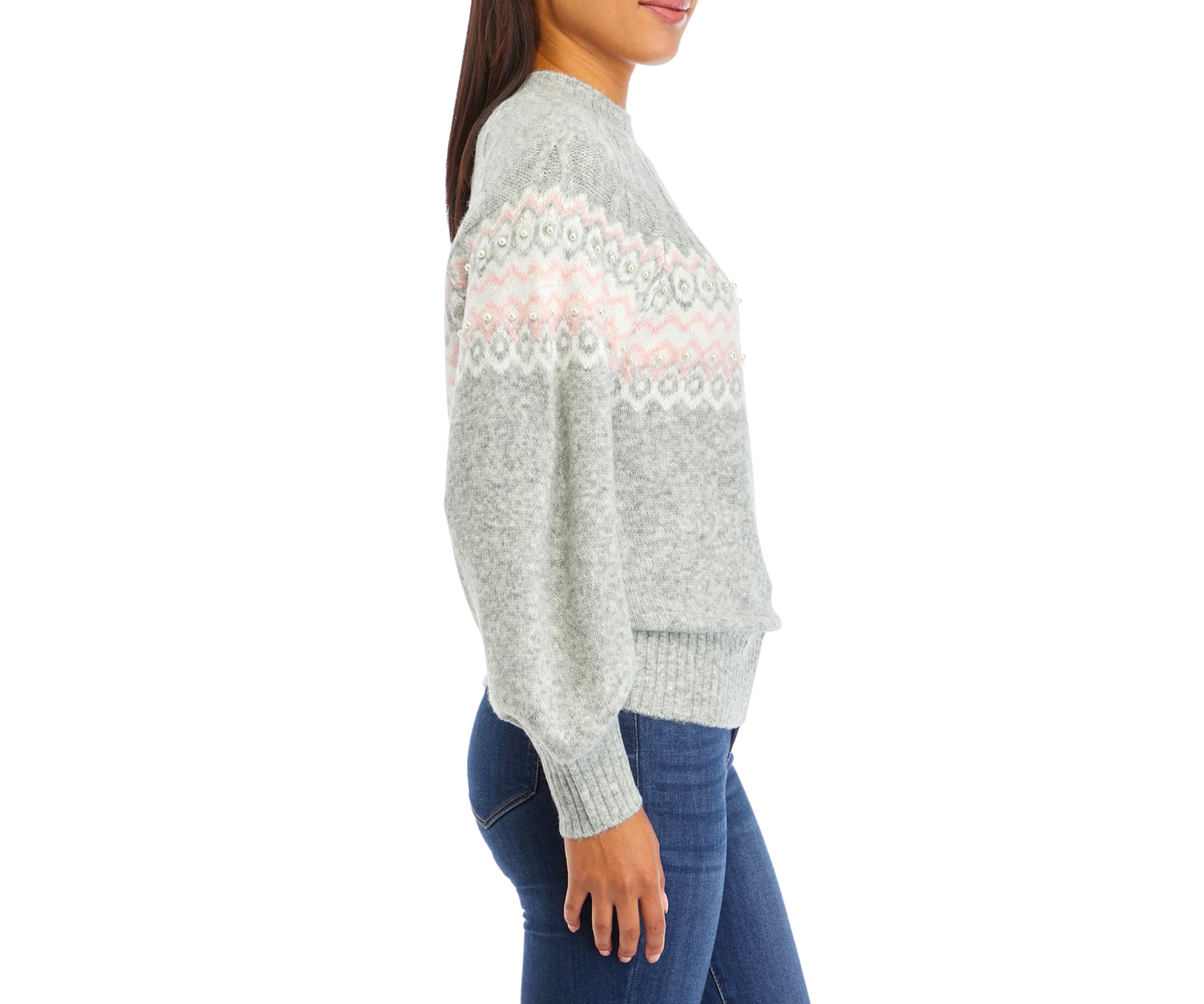 Womens Pearl Fairisle Sweater
