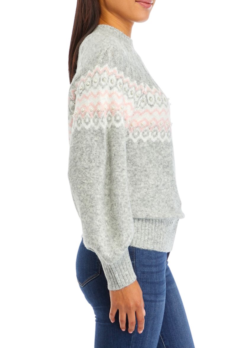Womens Pearl Fairisle Sweater