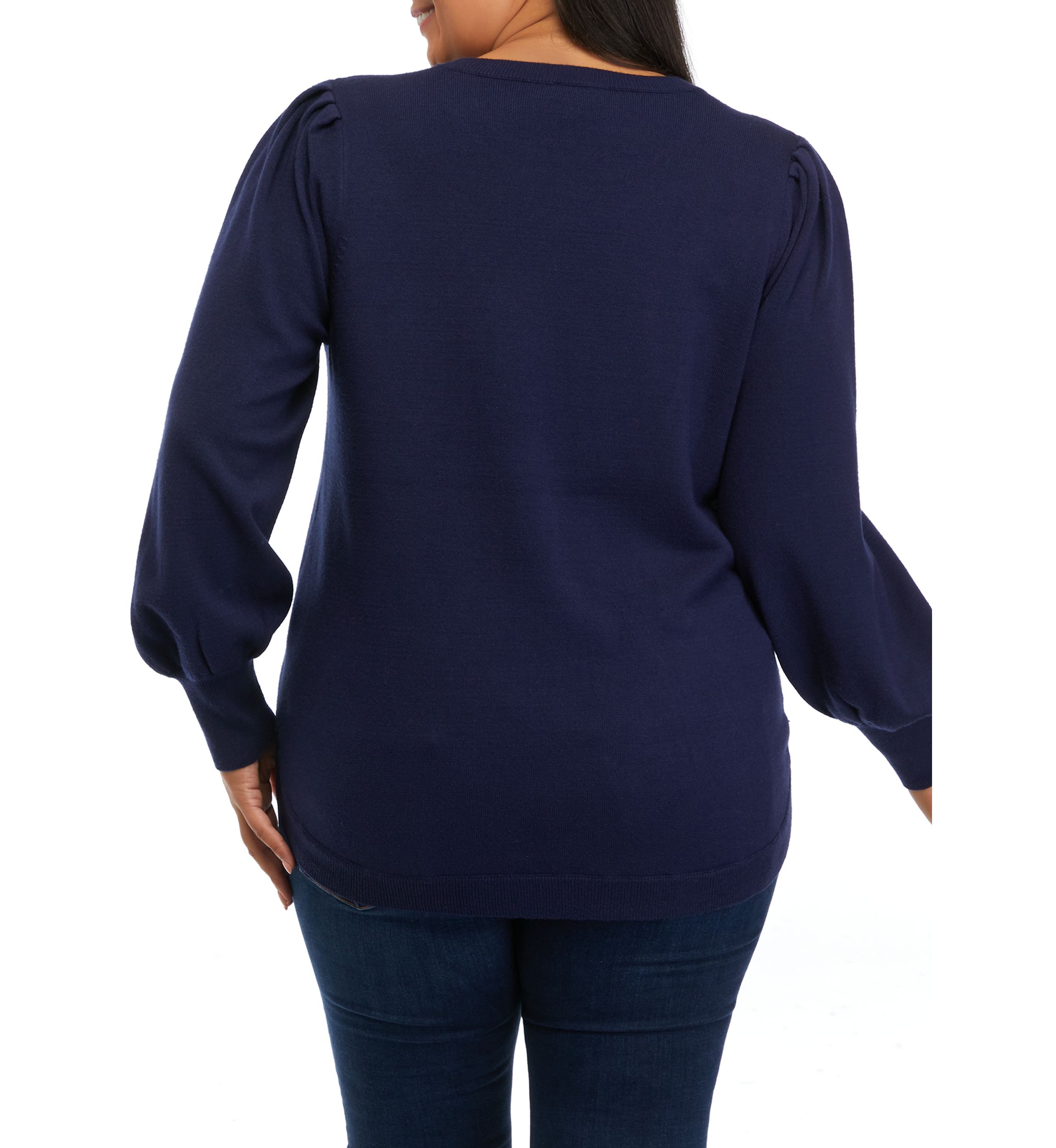 Plus Size Striped Sweater 