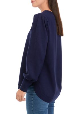 Women's Crew Neck Solid Tunic Sweater