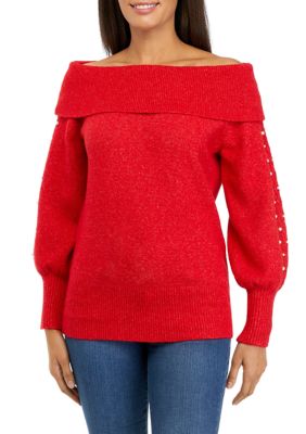 Crown Ivy Women s Marilyn Pearl Sweater belk