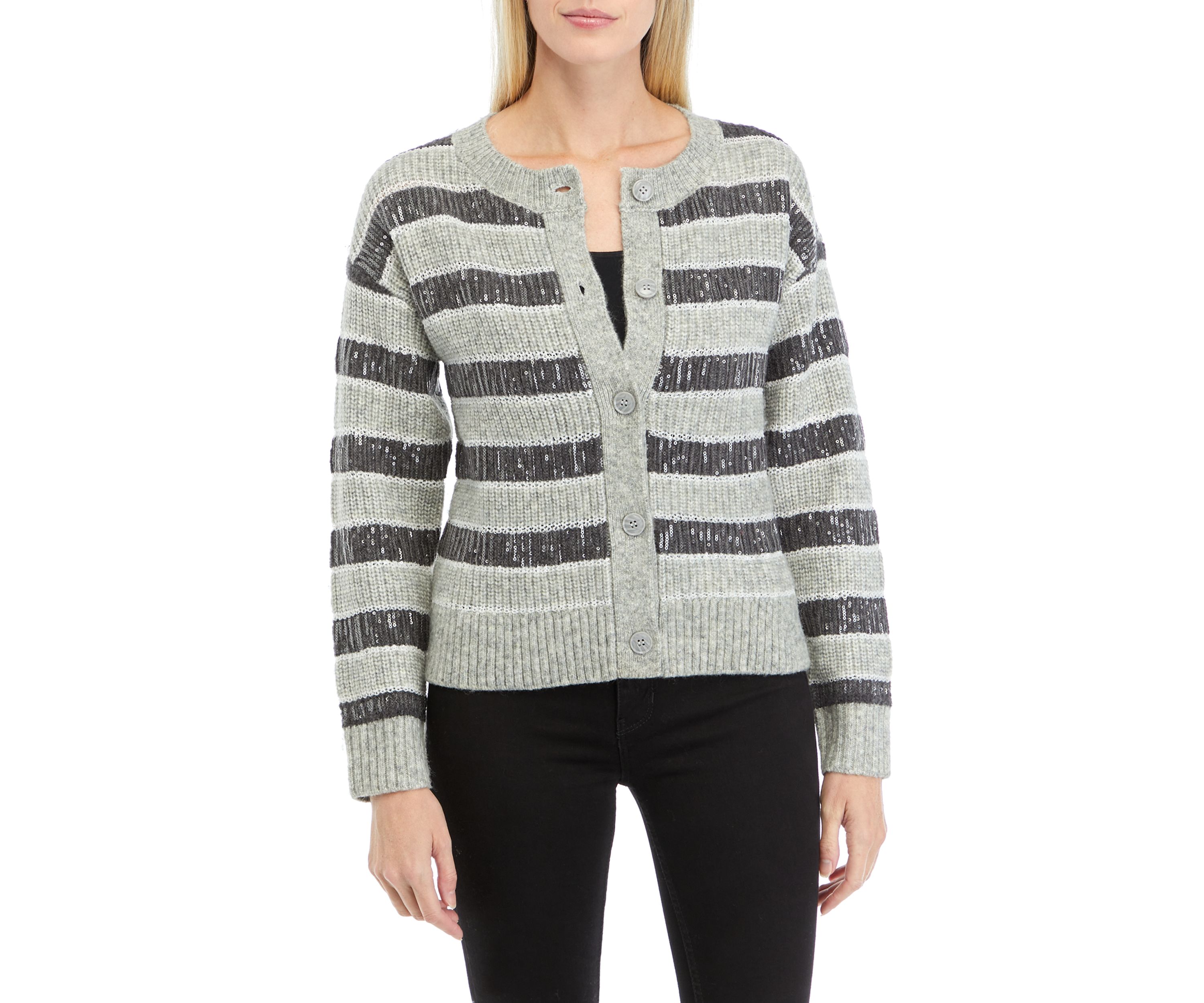 Petite Stripe Shine Cardigan