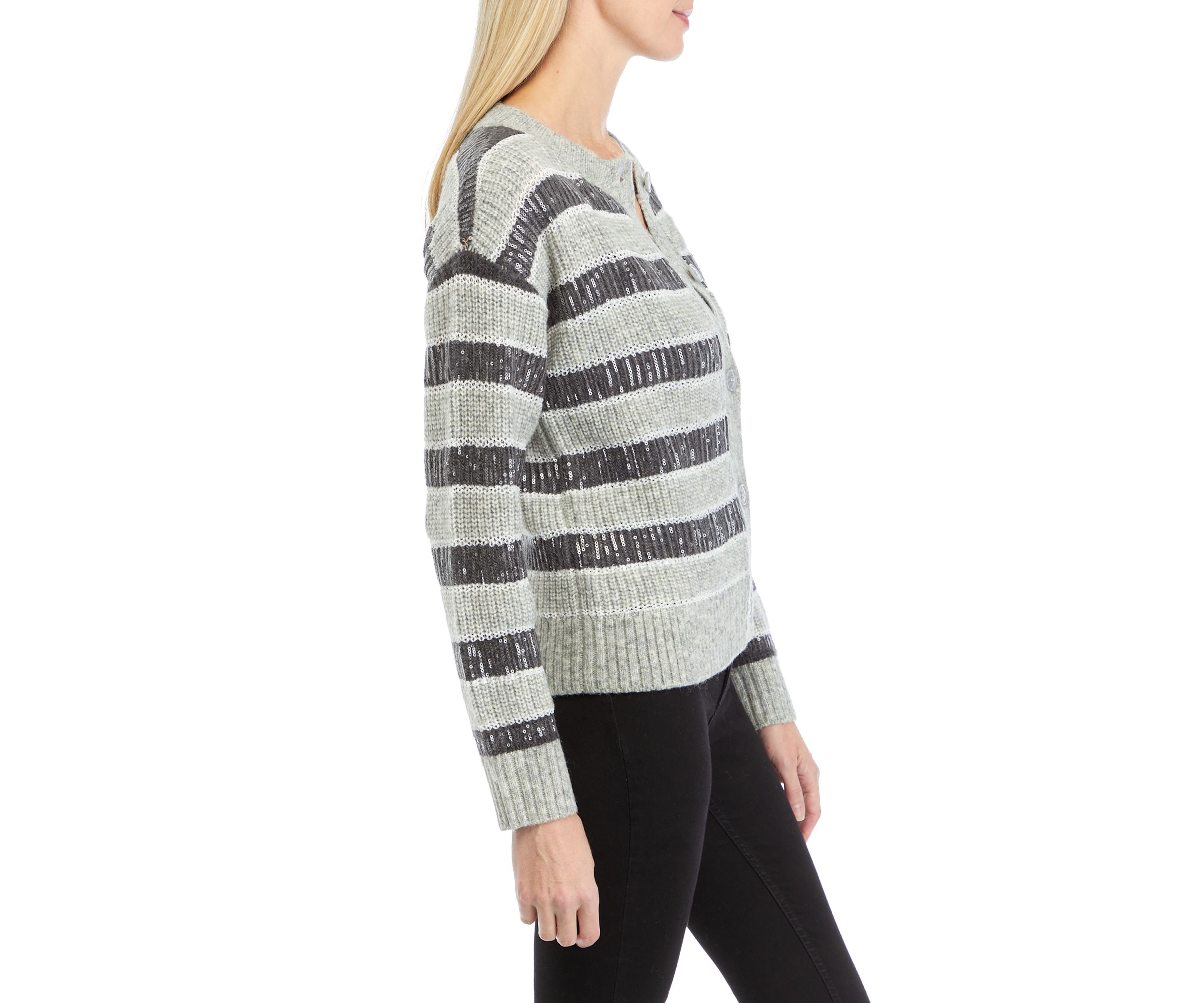 Petite Stripe Shine Cardigan