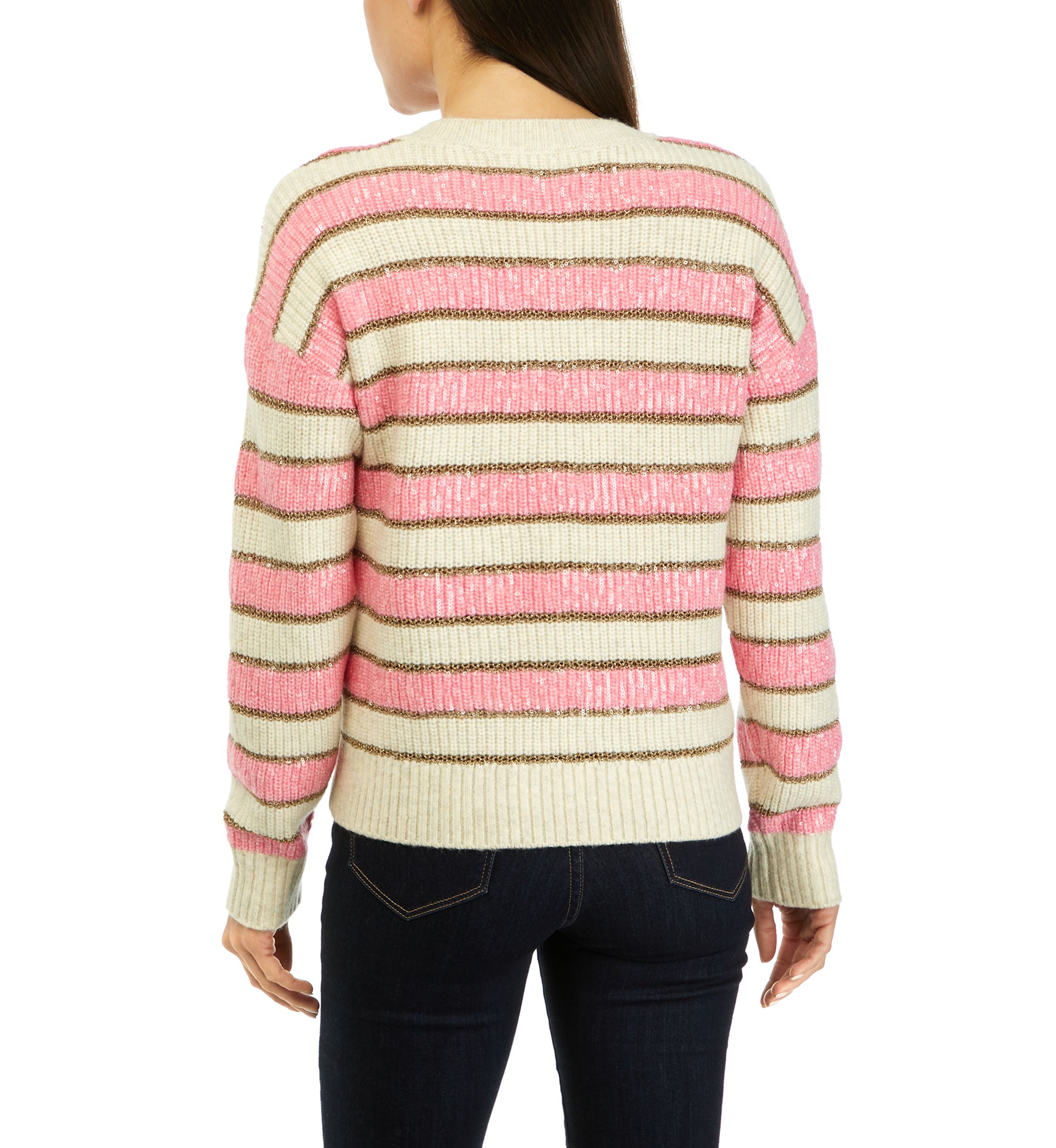 Womens Stripe Shine Cardigan