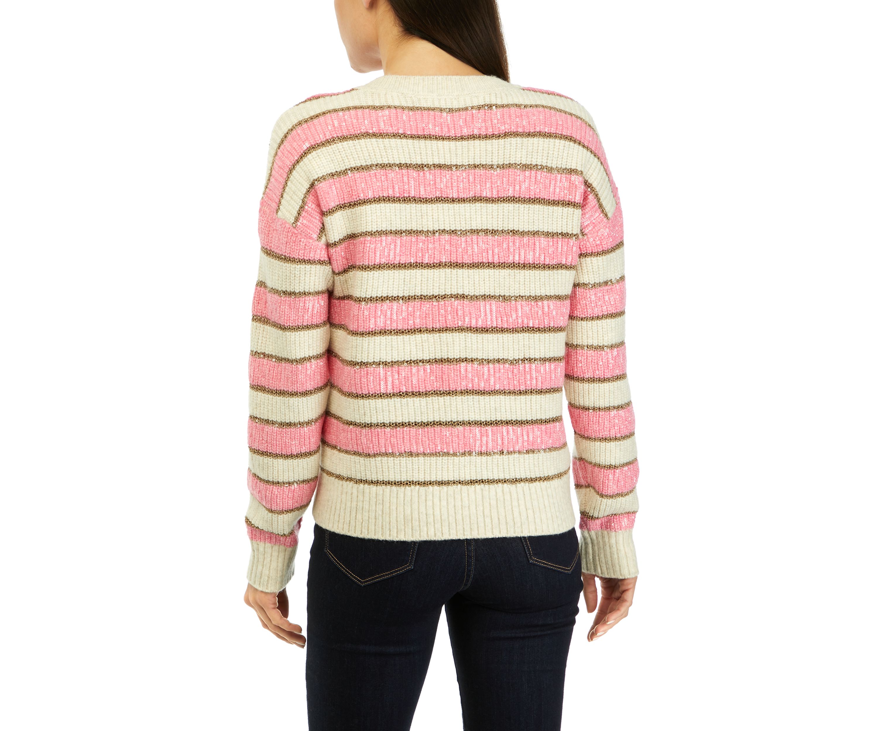 Womens Stripe Shine Cardigan
