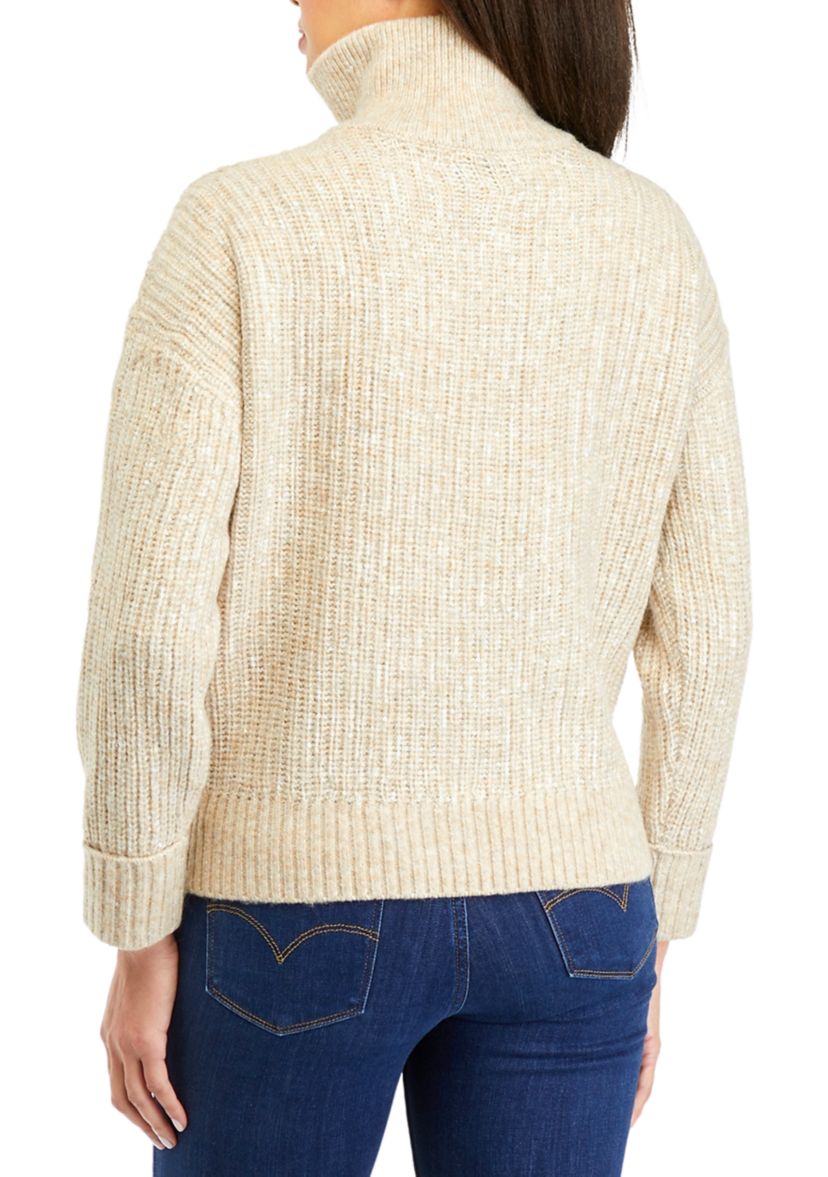 Womens Sequin 1/4 Zip Pullover