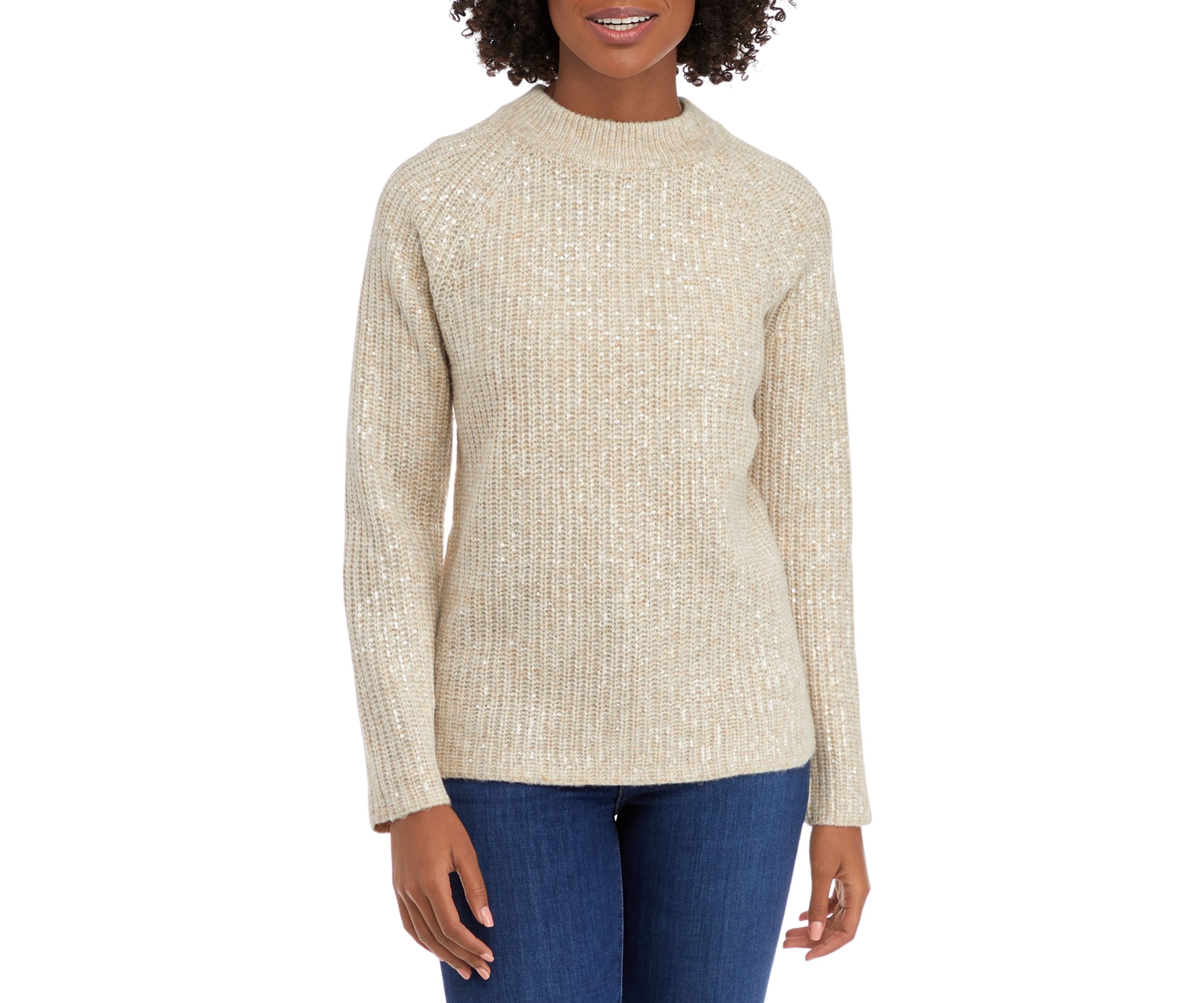 Womens Sequin Sweater