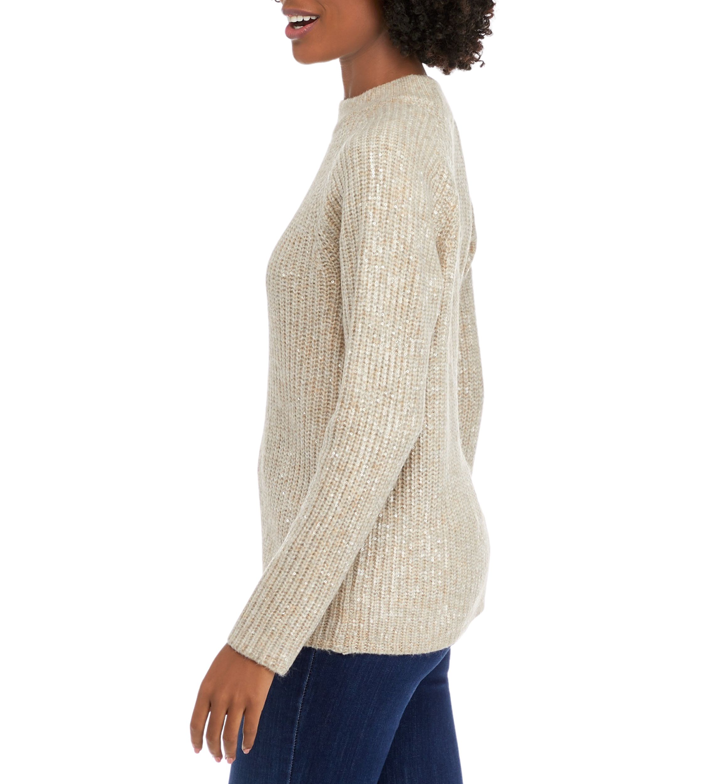 Womens Sequin Sweater