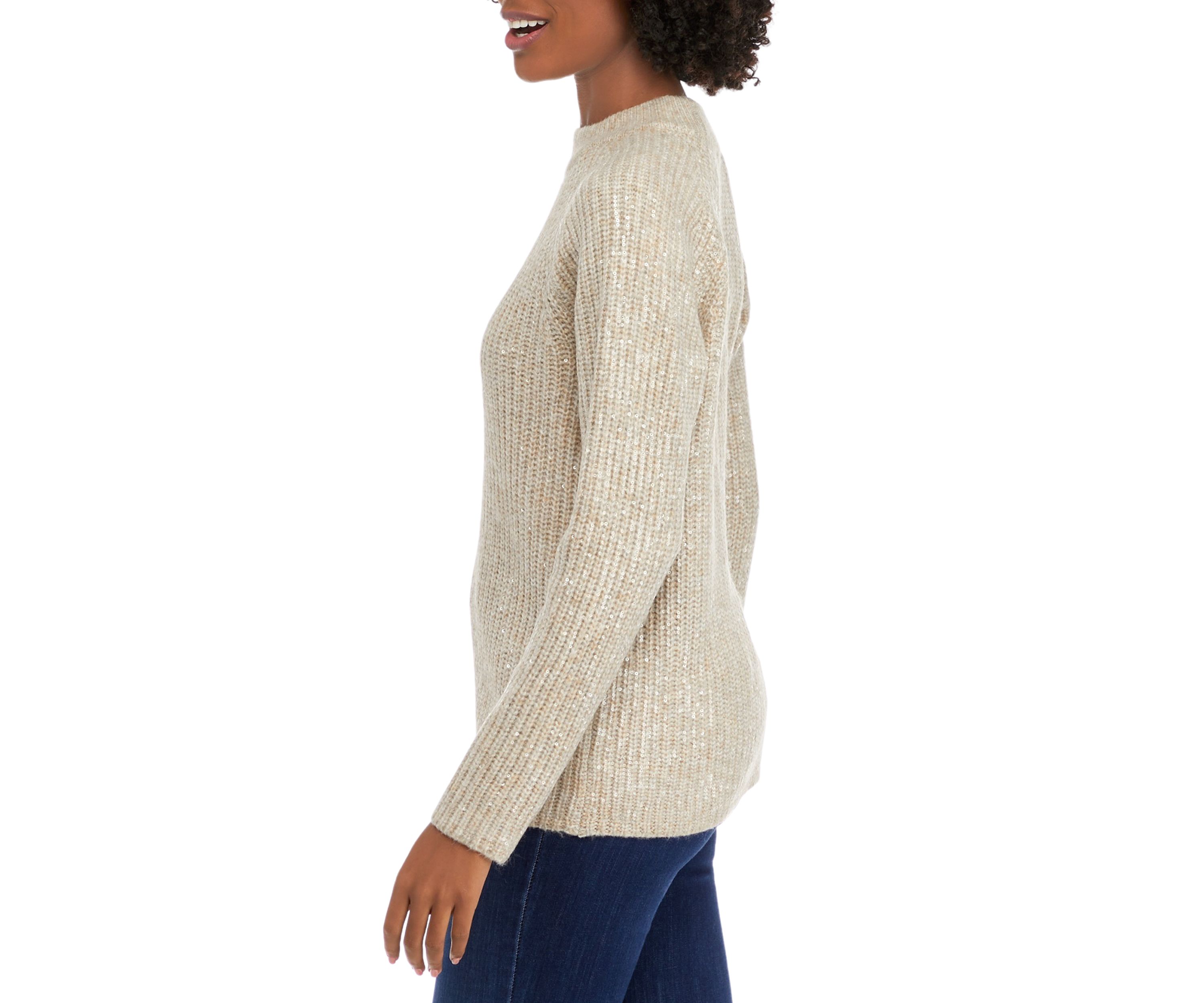 Womens Sequin Sweater
