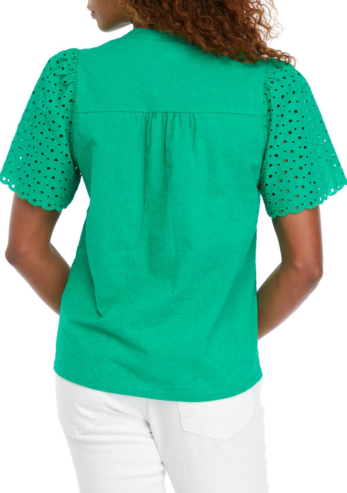 Womens Eyelet Knit Top