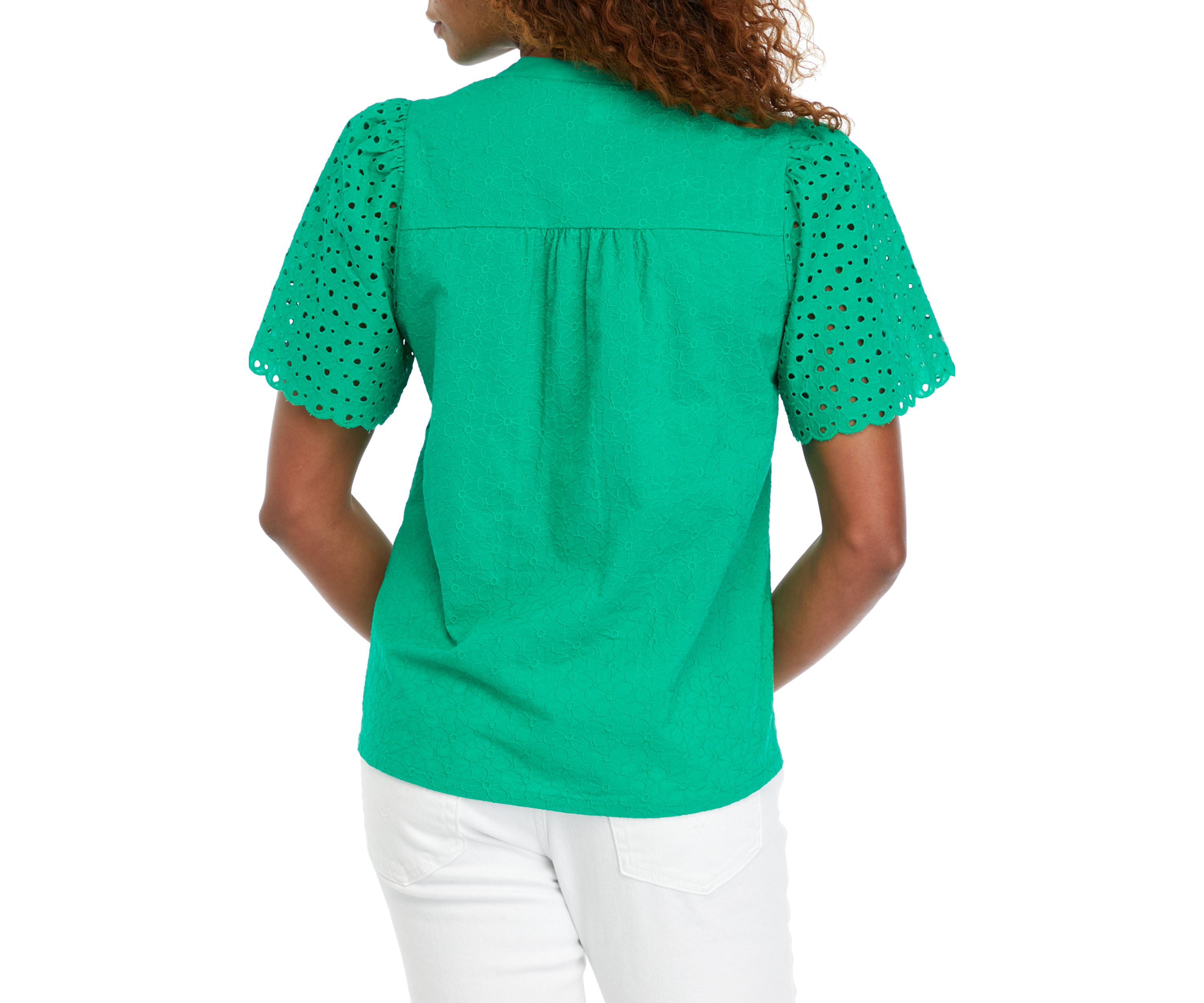 Womens Eyelet Knit Top