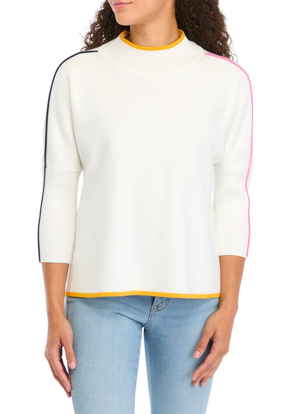 Petite Mock Neck Popover Sweater