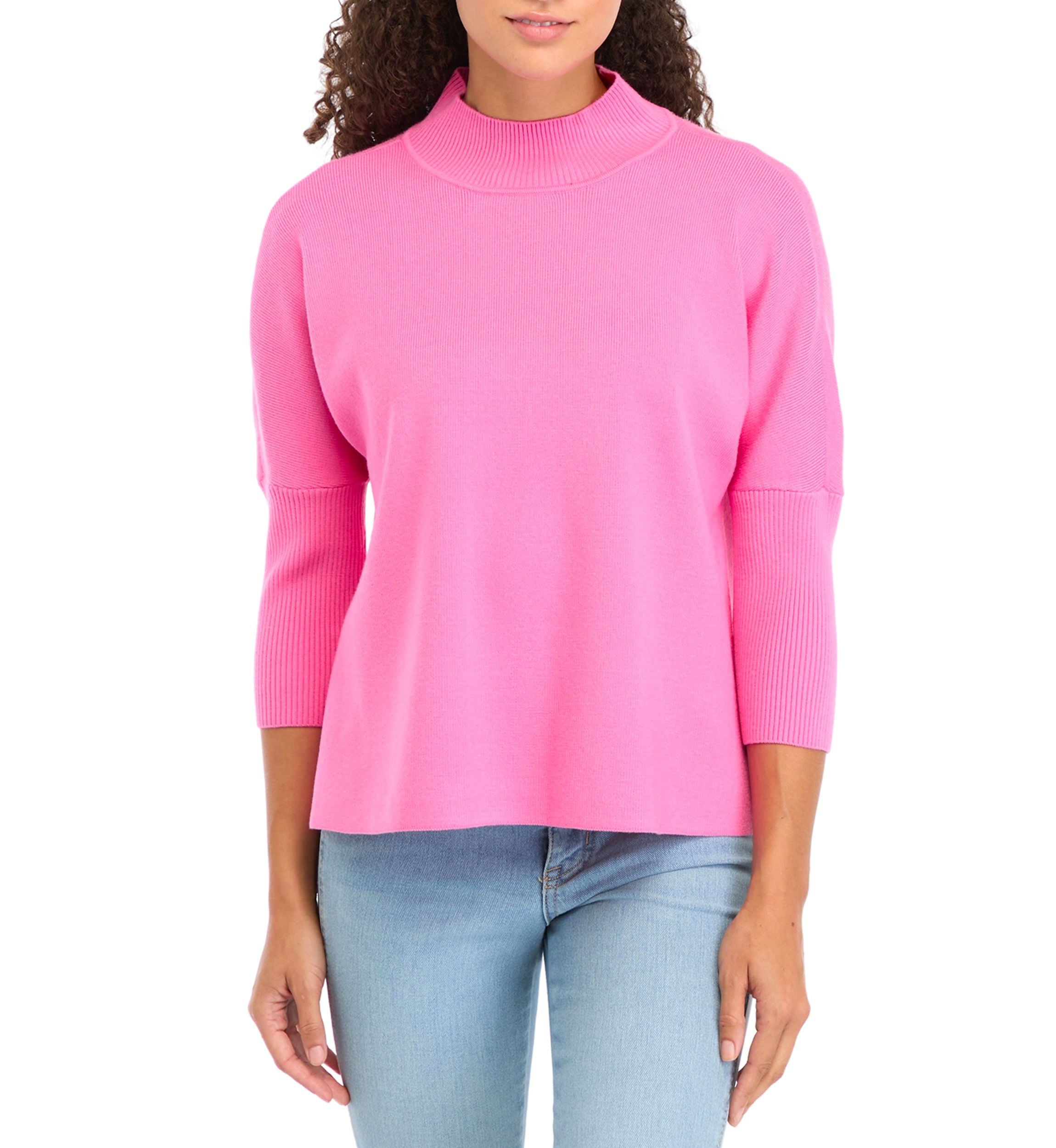 Petite Mock Neck Popover Sweater