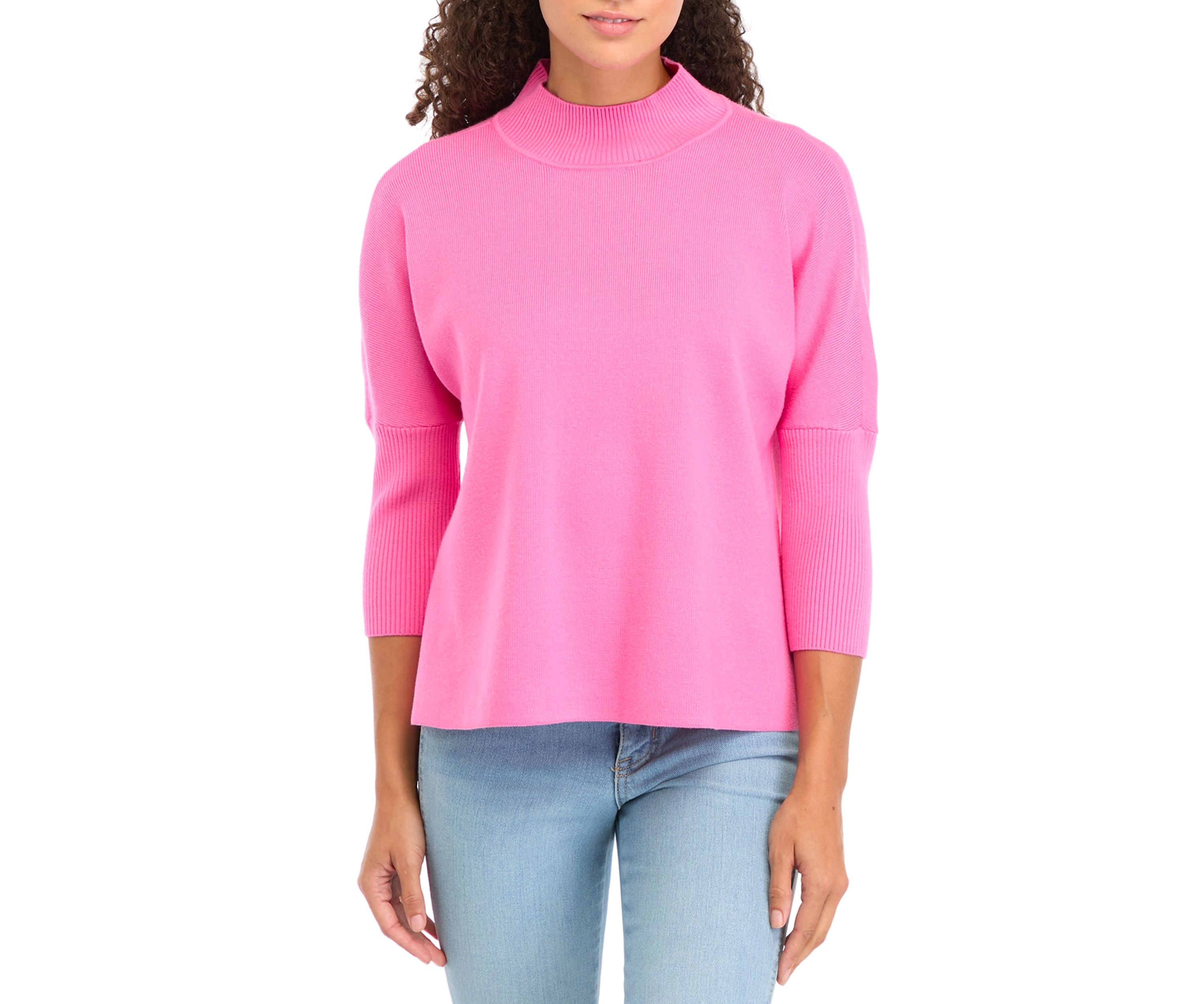 Petite Mock Neck Popover Sweater