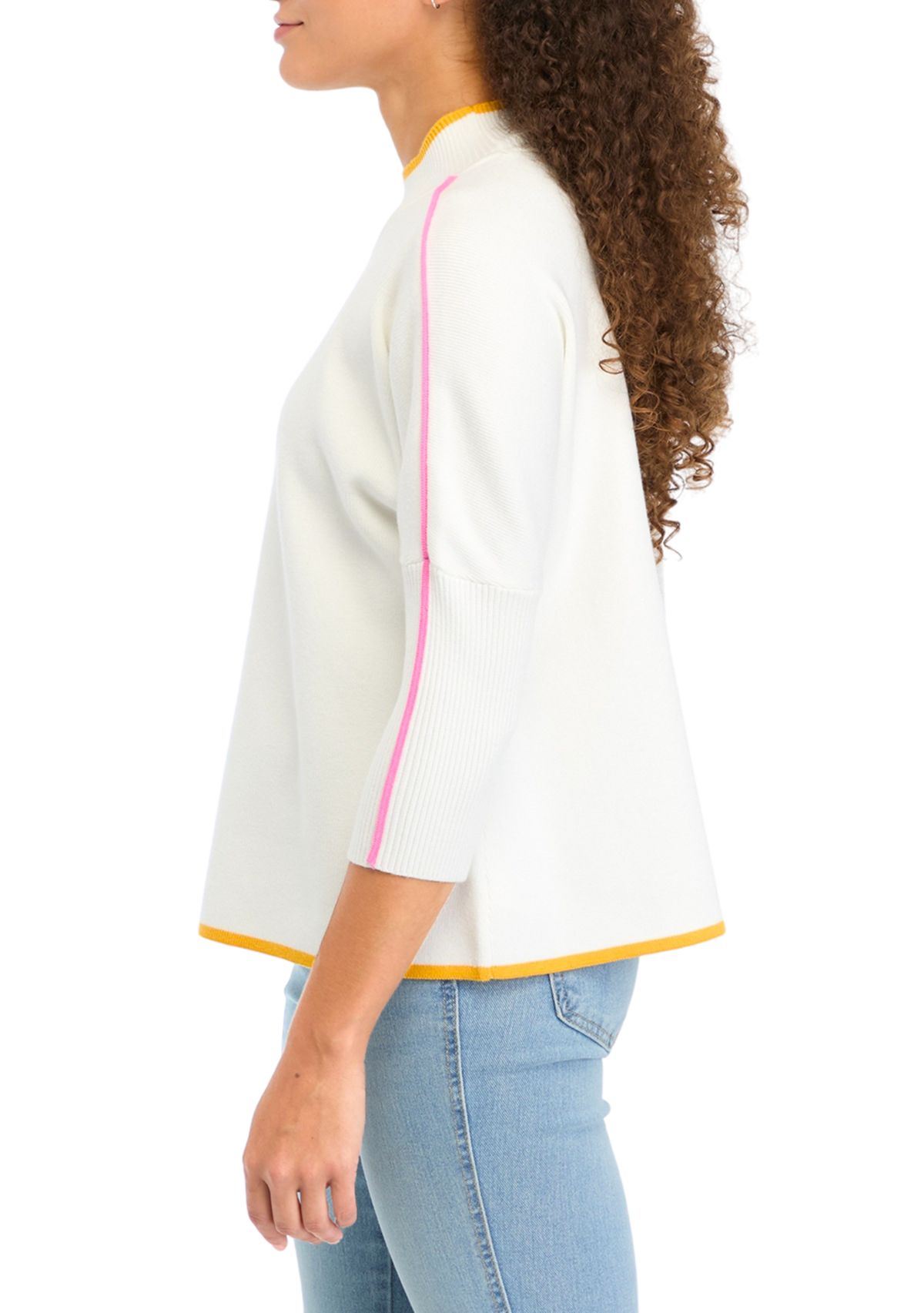 Petite Mock Neck Popover Sweater