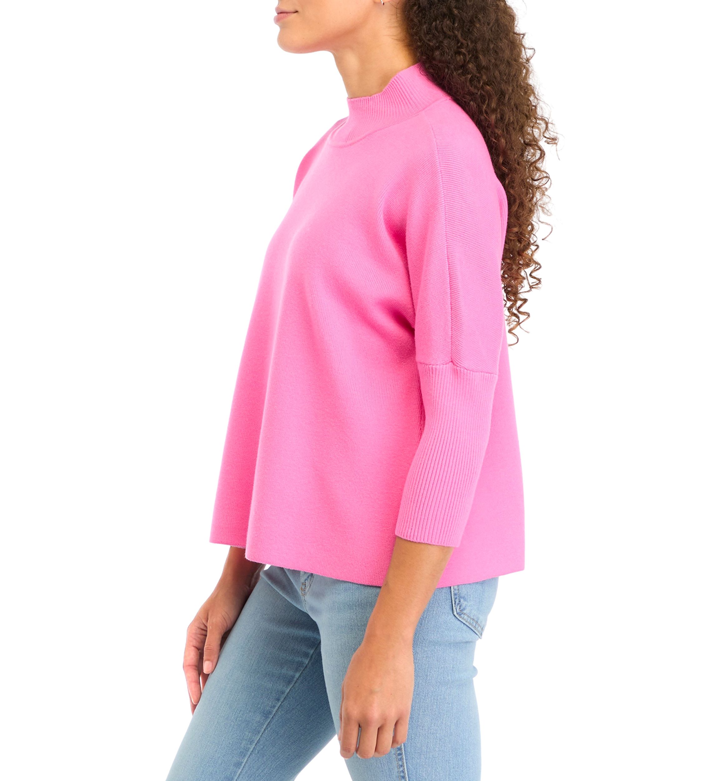 Petite Mock Neck Popover Sweater