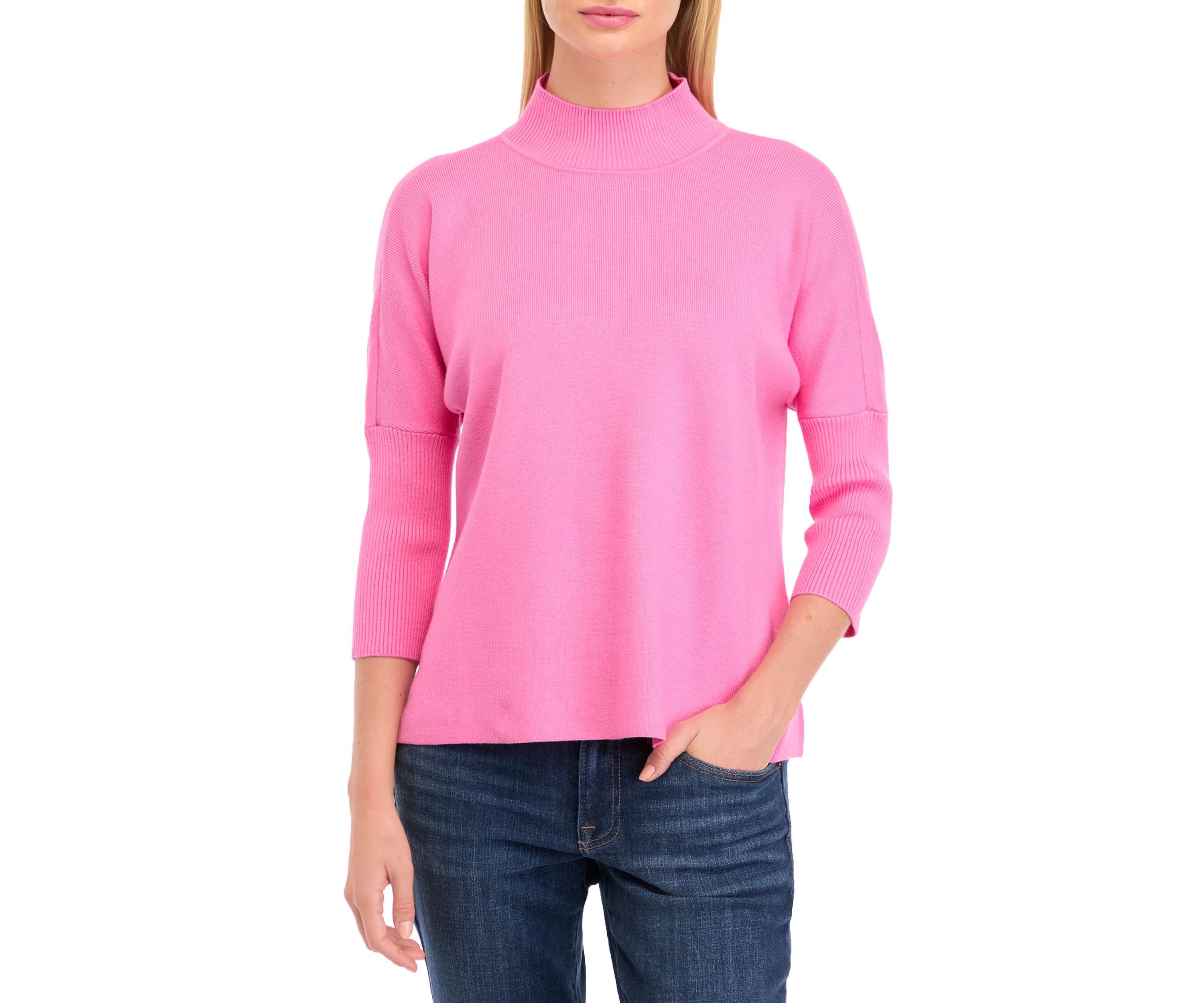 Womens Mock Neck Popover Sweater 