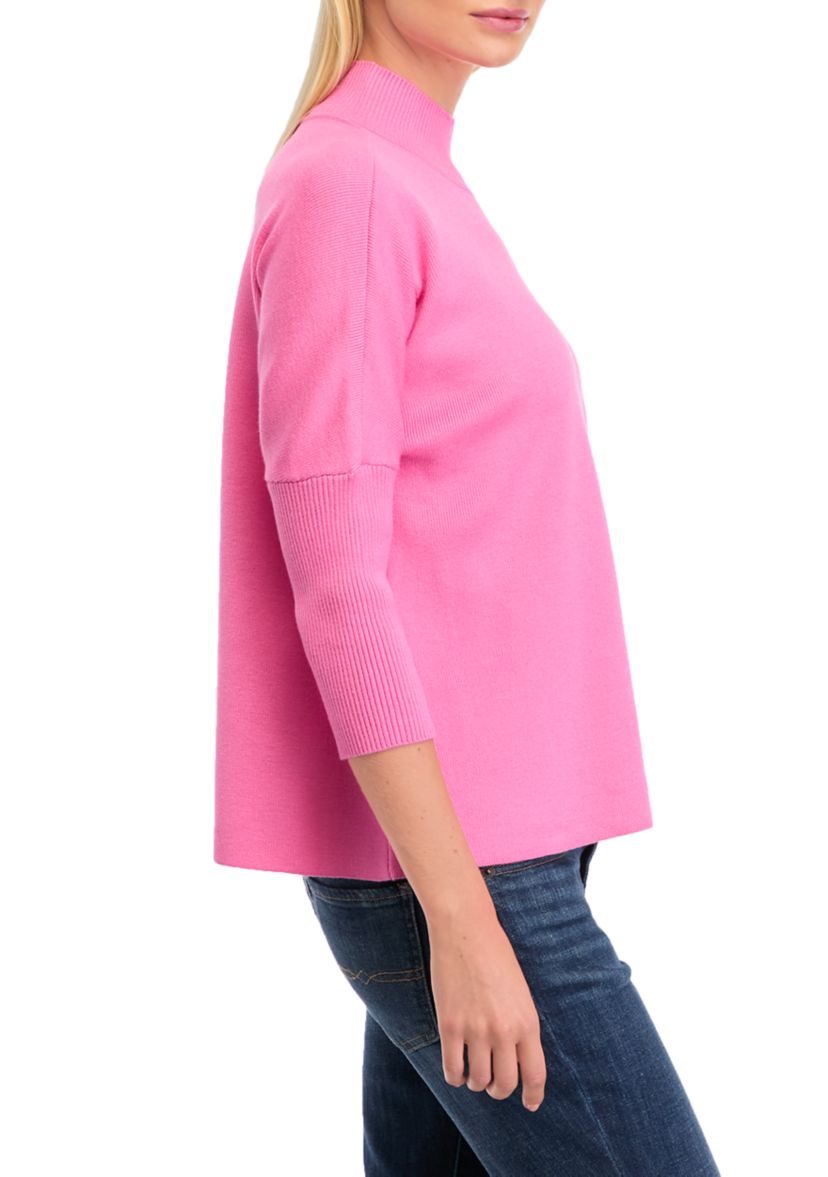 Womens Mock Neck Popover Sweater 
