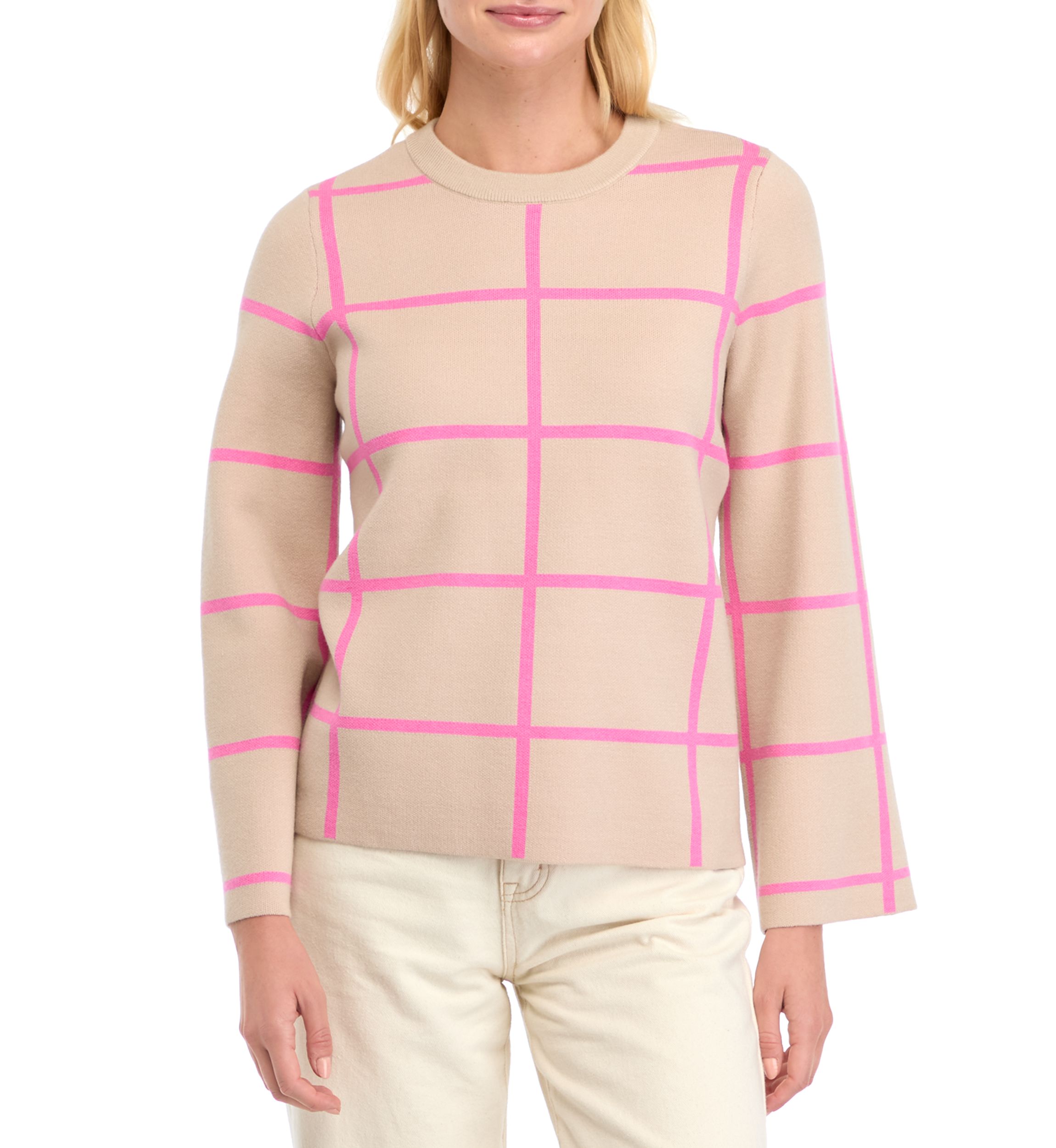Womens Windowpane Sweater 