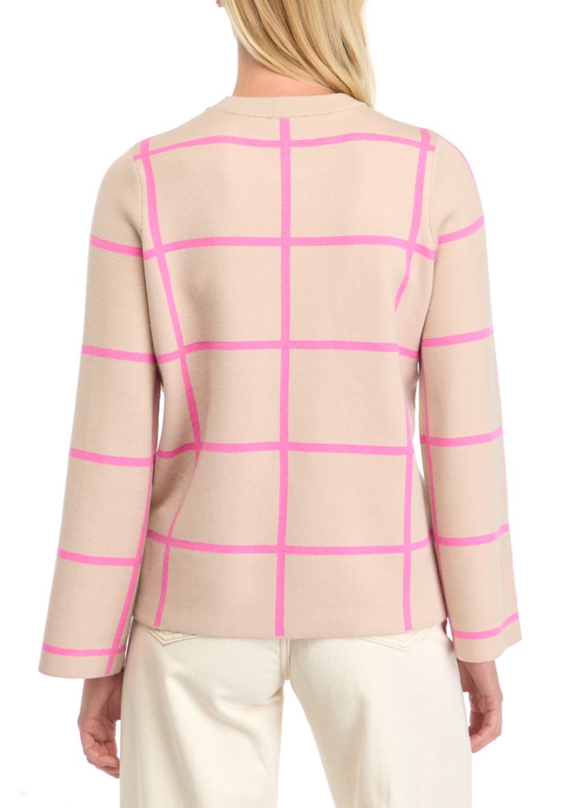 Womens Windowpane Sweater 