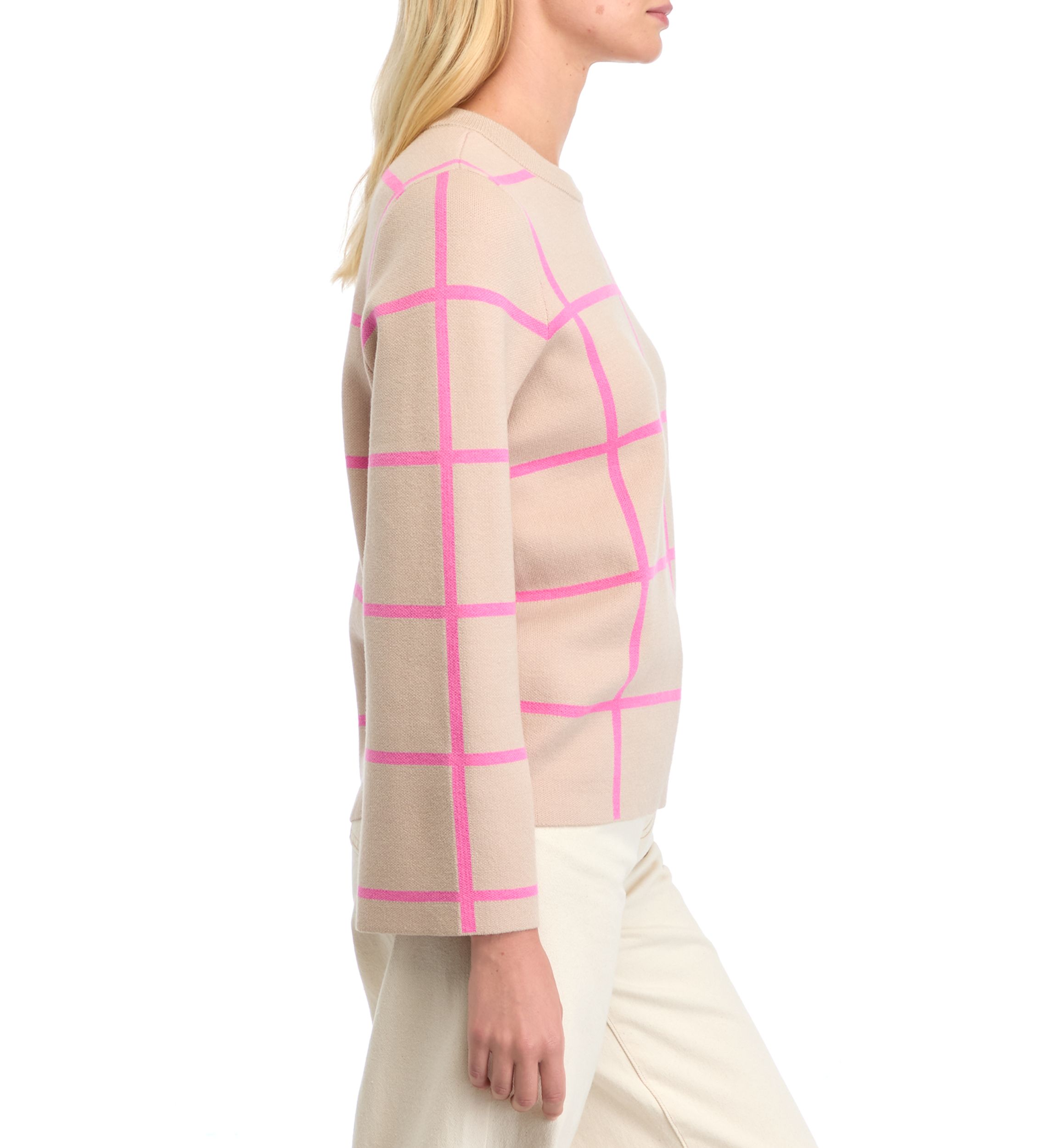 Womens Windowpane Sweater 
