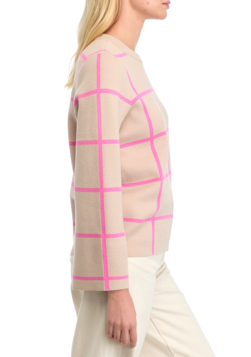 Womens Windowpane Sweater 